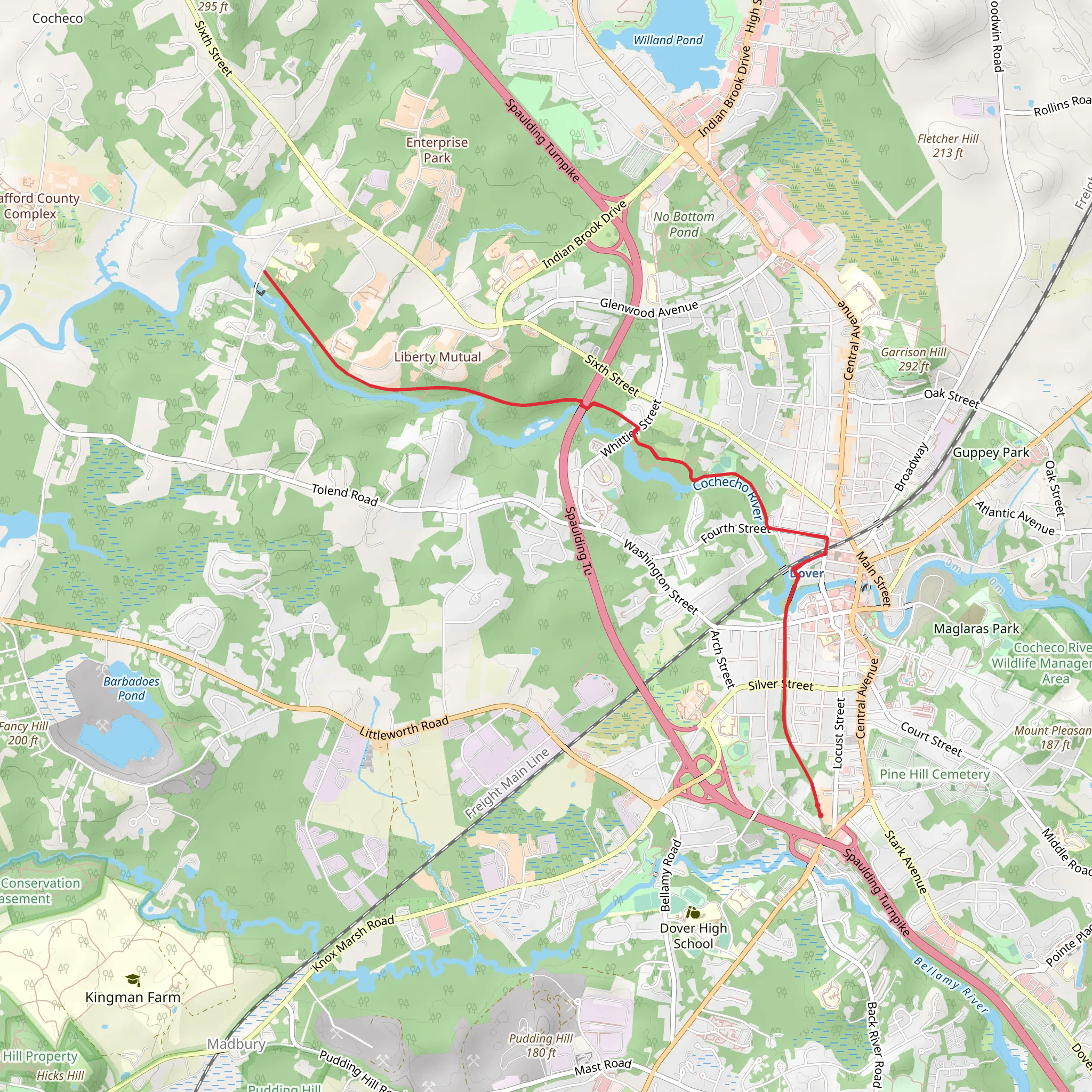 Dover Community Trail mobile static map