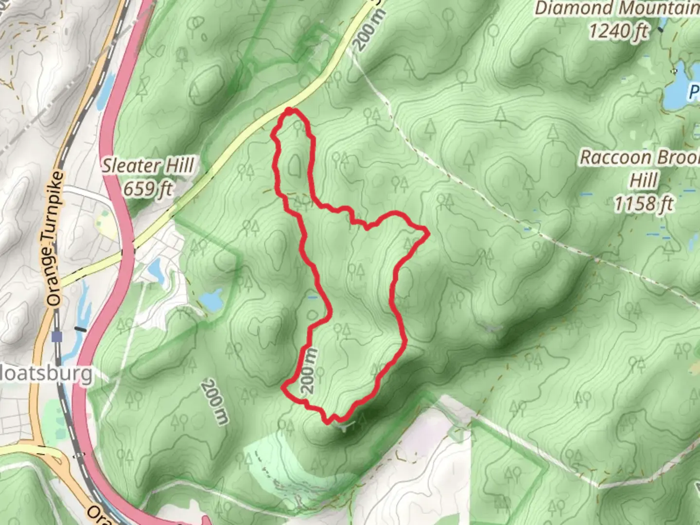 An image depicting the trail Seven Hills Trail Loop from Seven Lakes Drive and its surrounding area.