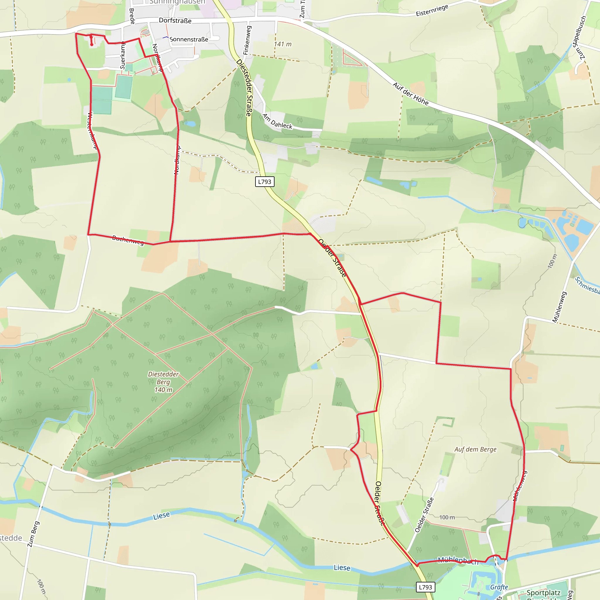 Muehlenbach via Buchenweg mobile static map
