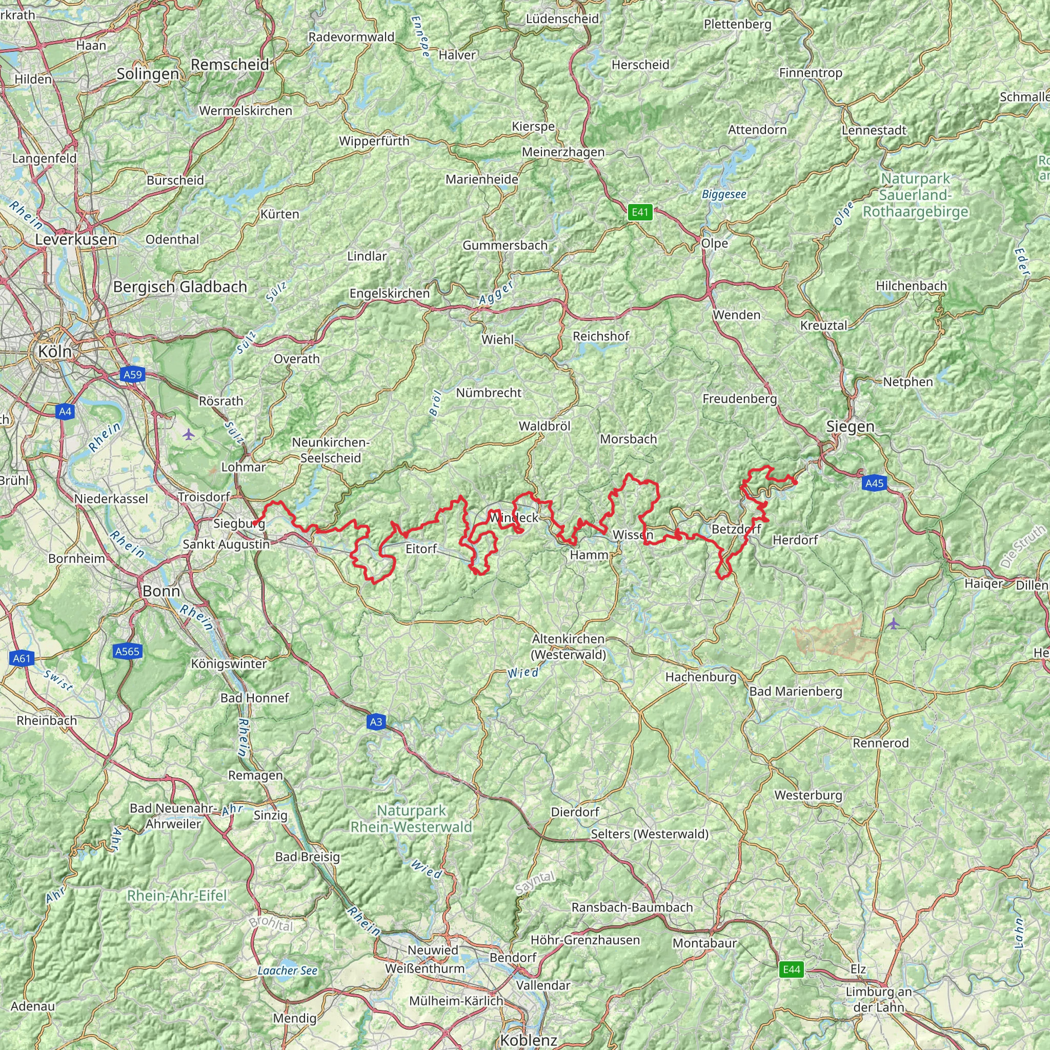 Natursteig Sieg mobile static map