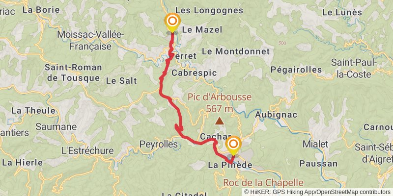 GR70 - Stevenson Trail stage 15 Map