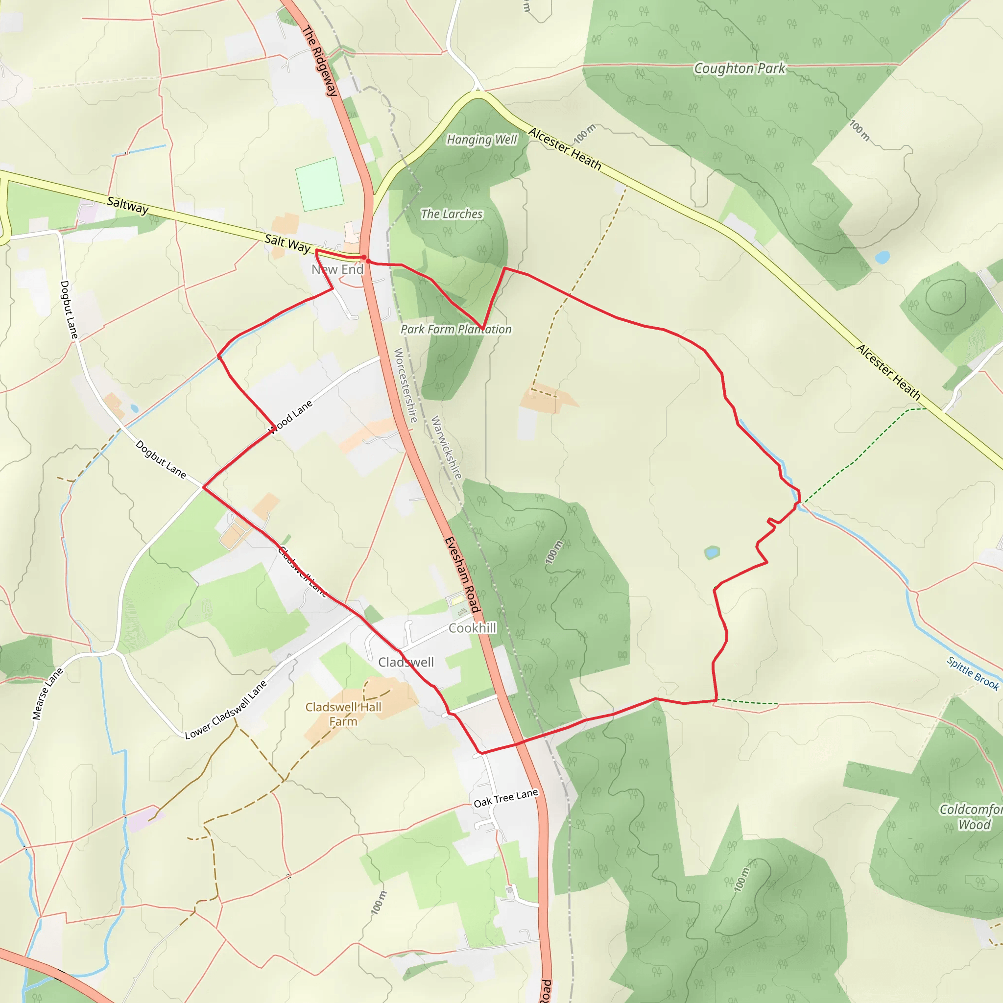 New End and Cladswell Circular mobile static map