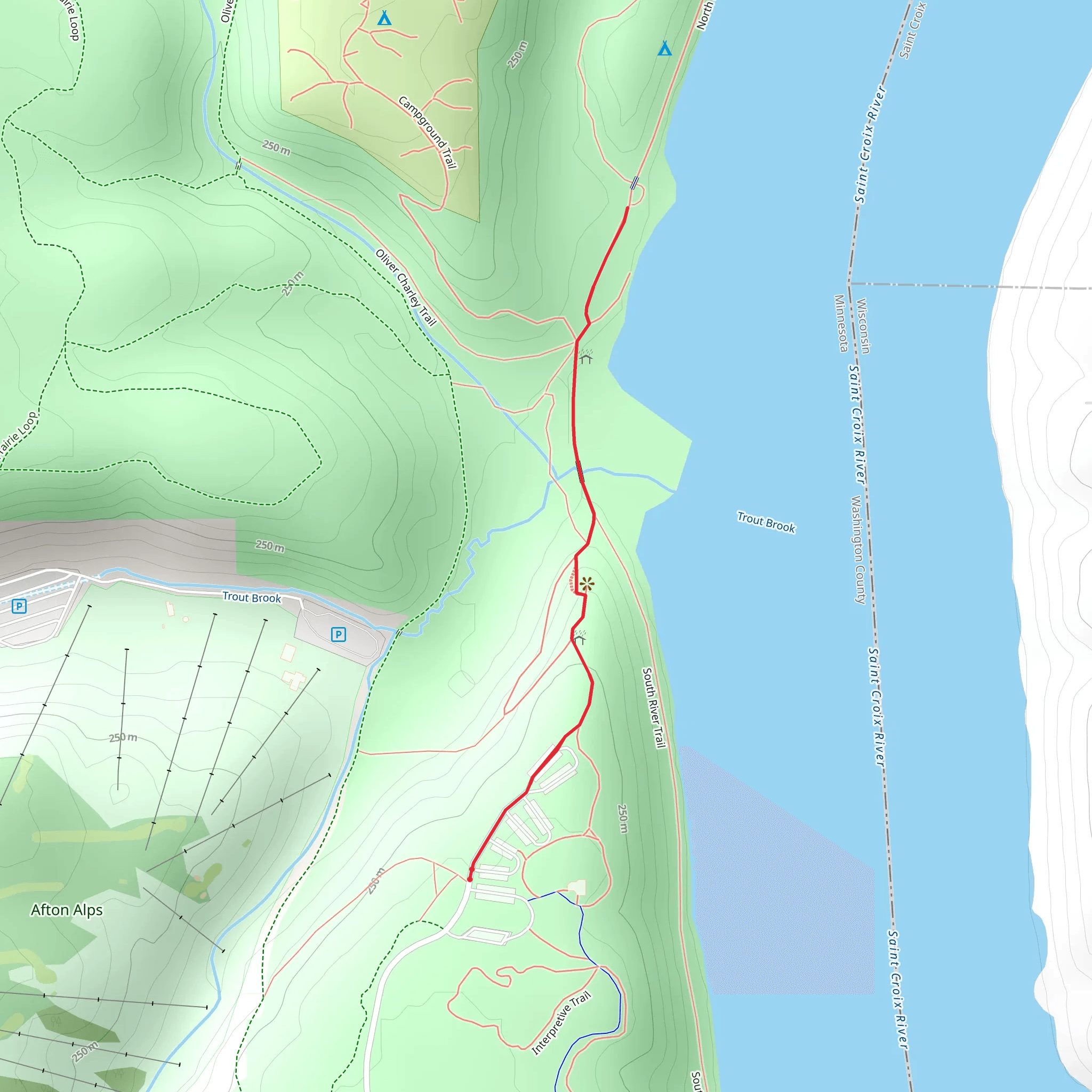 Trout Brook Out and Back mobile static map
