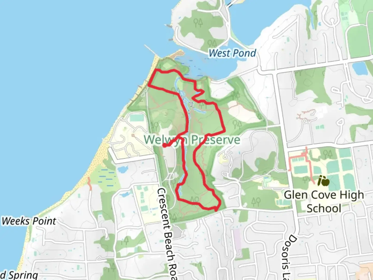 An image depicting the trail Welwyn Preserve County Park Loop and its surrounding area.