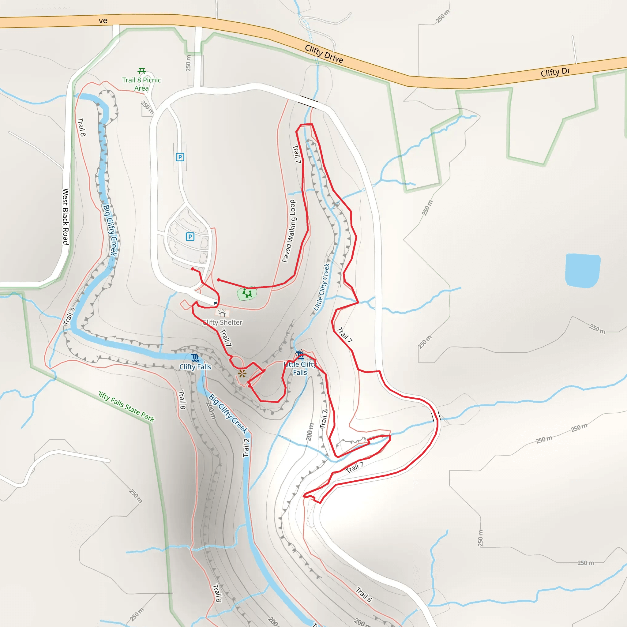 Little Clifty Creek and Trail 7 Loop mobile static map
