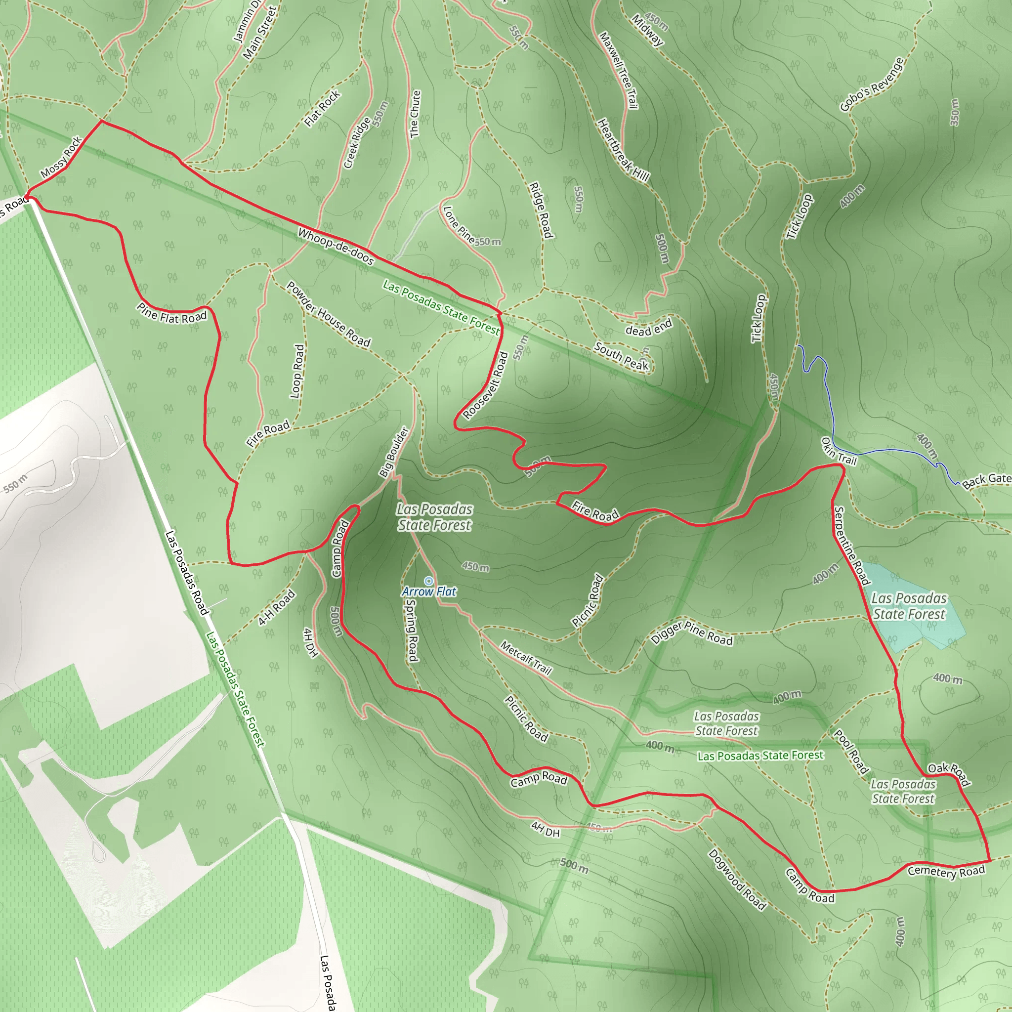 Las Posadas State Forest Loop mobile static map