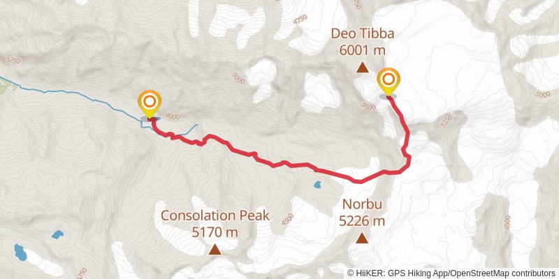 Deo Tibba Trek stage 4 Map