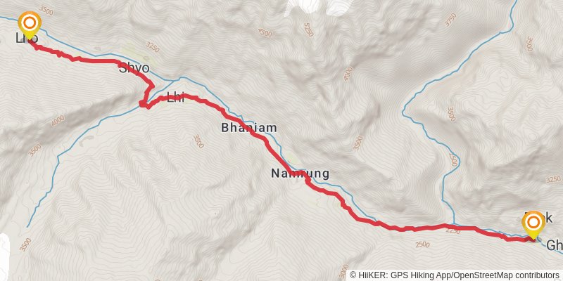 Great Himalayan Trail stage 53 Map
