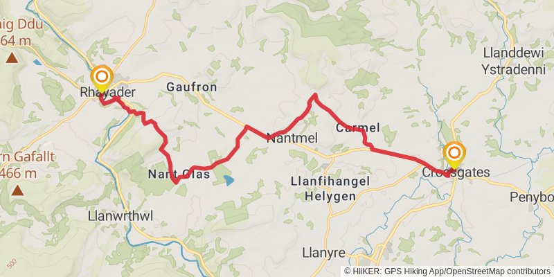 Elan Valley Way stage 9 Map
