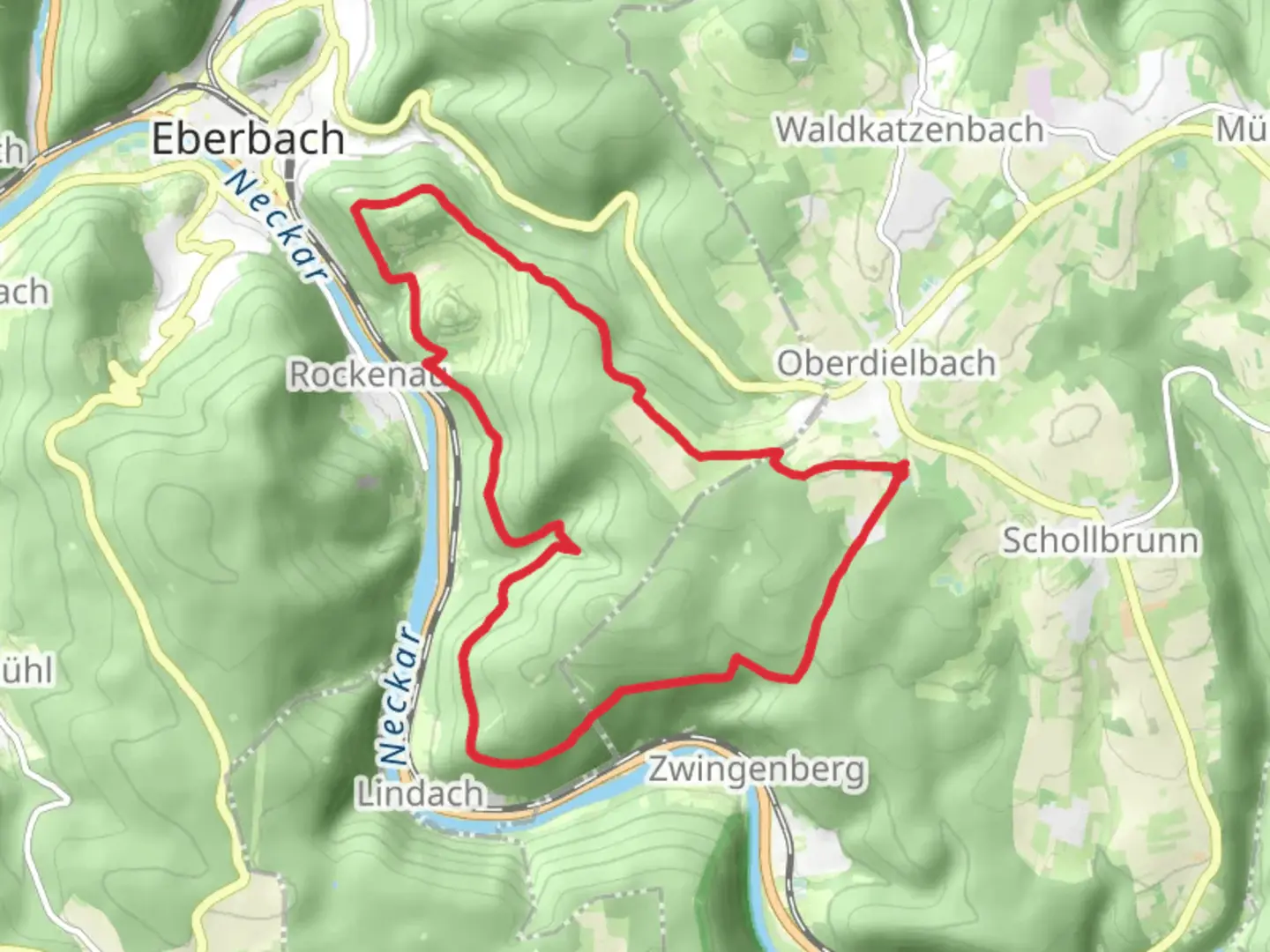 An image depicting the trail Wolfsschlucht and Teufelskanzel Loop and its surrounding area.