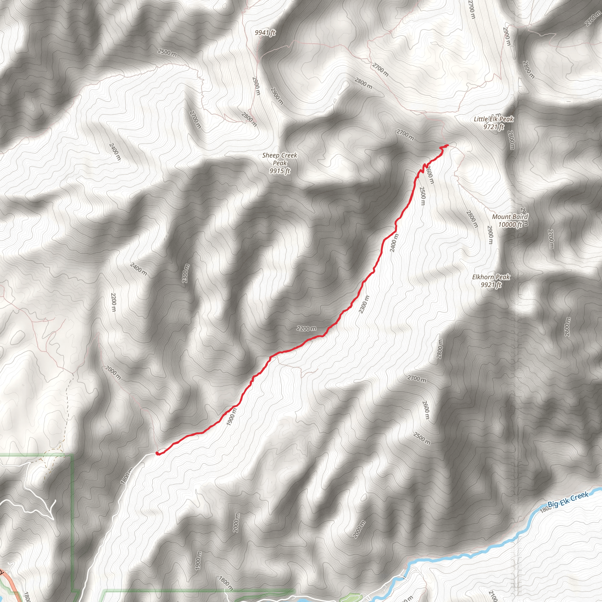Little Elk Creek Trail mobile static map