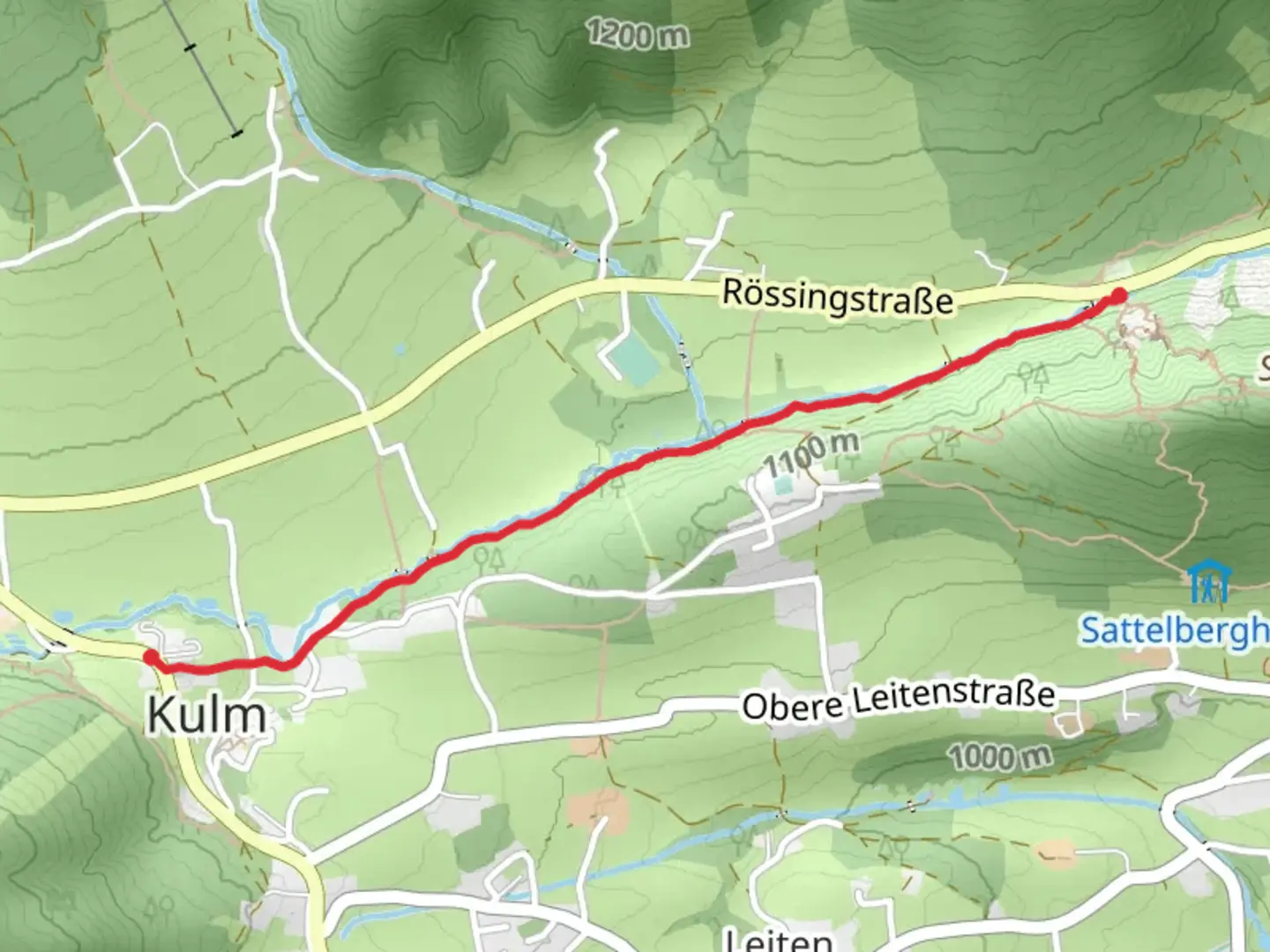 An image depicting the trail Hofrat-Gruber-Weg and its surrounding area.