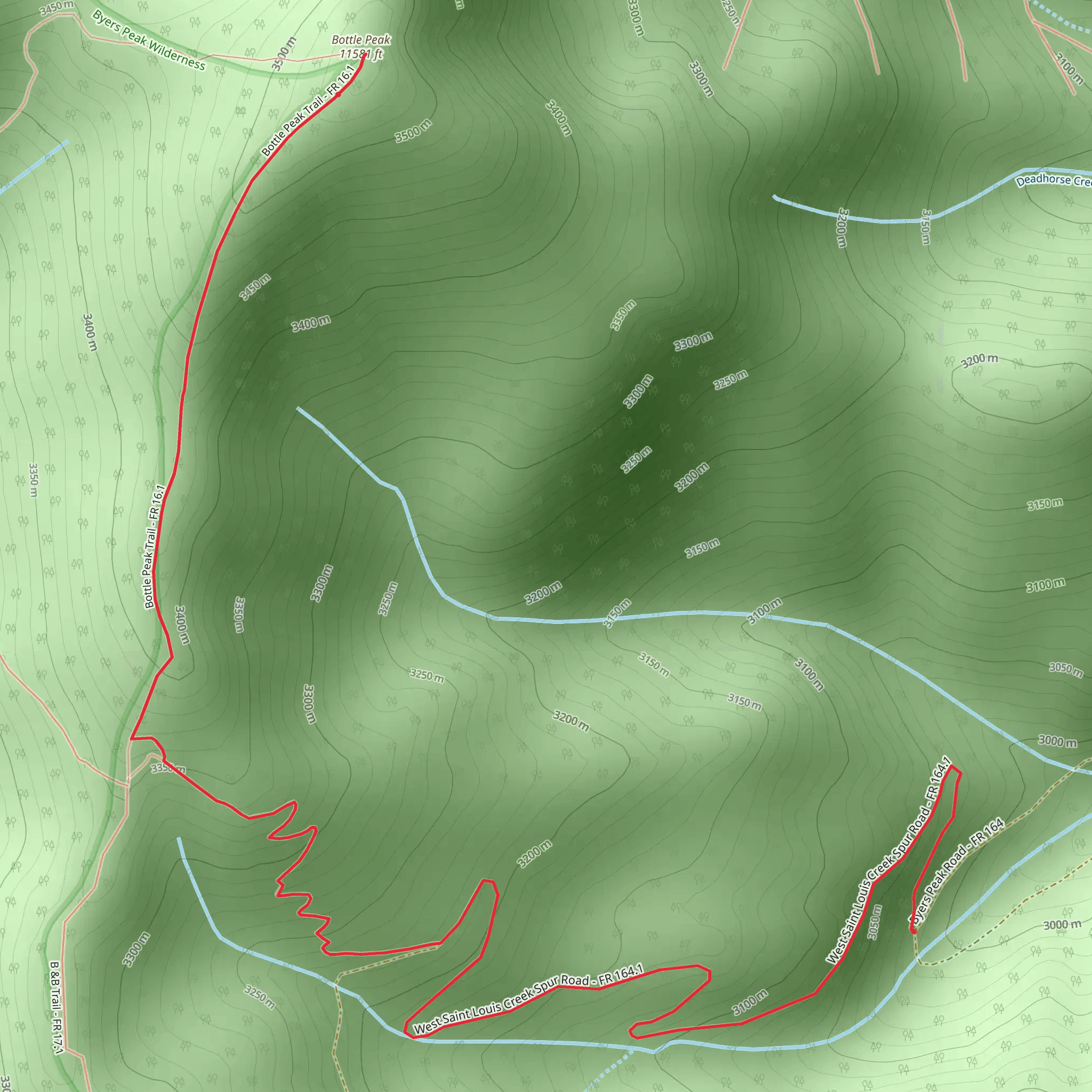 Bottle Peak via Bottle Pass Trail mobile static map