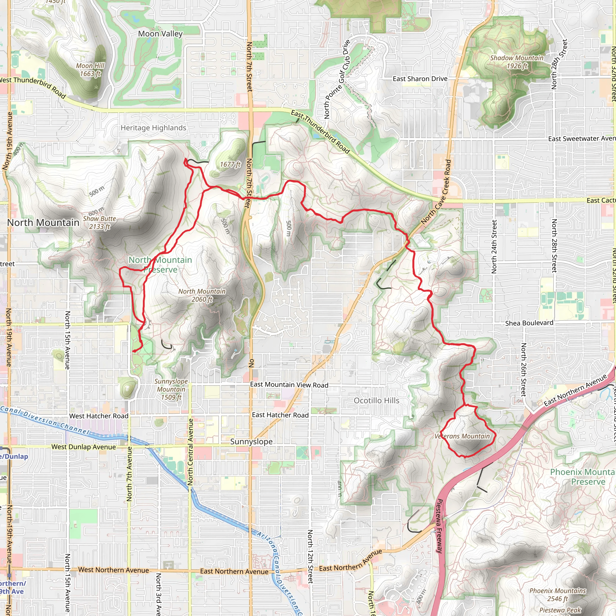 Veterans Mountain - Charles M Christiansen Memorial Trail mobile static map