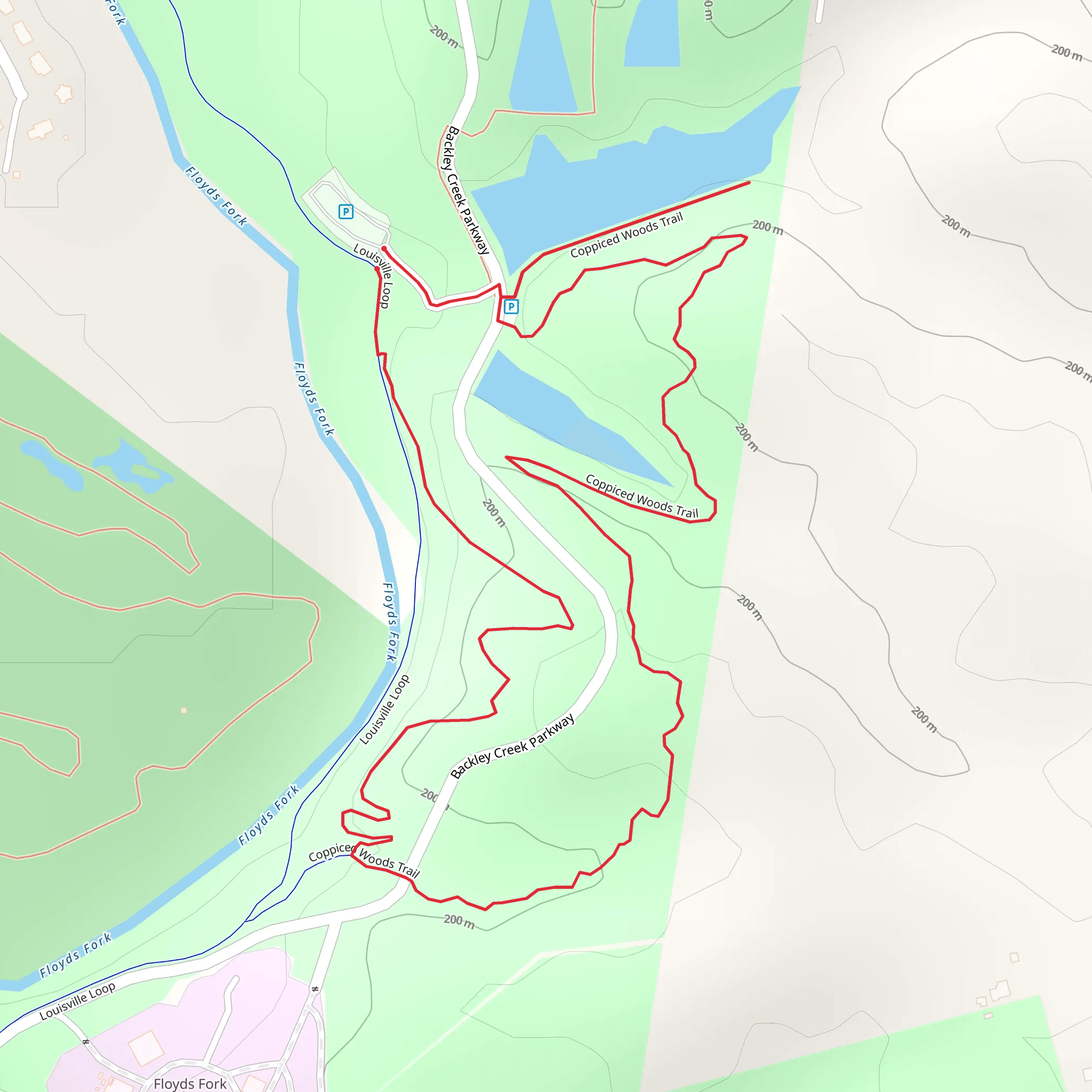 Coppiced Woods Loop Trail mobile static map