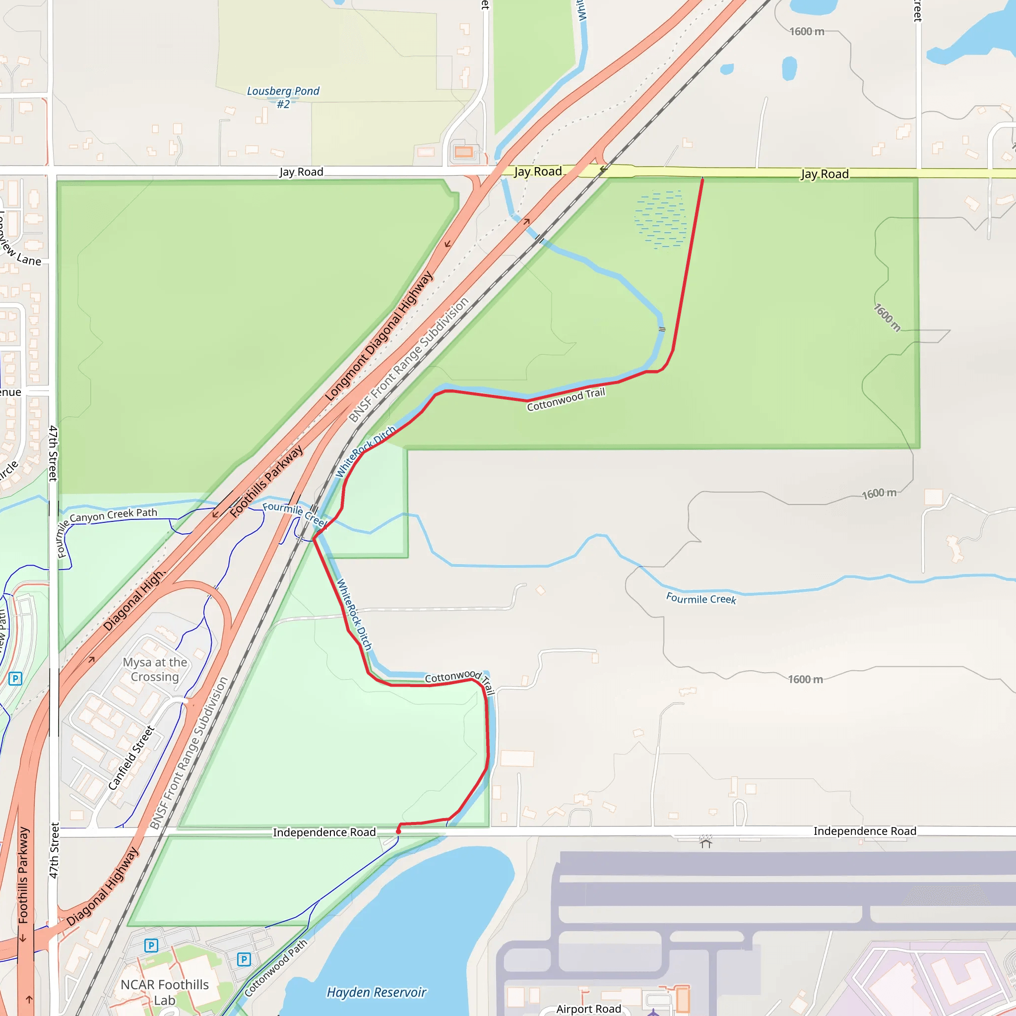 Cottonwood Trail mobile static map