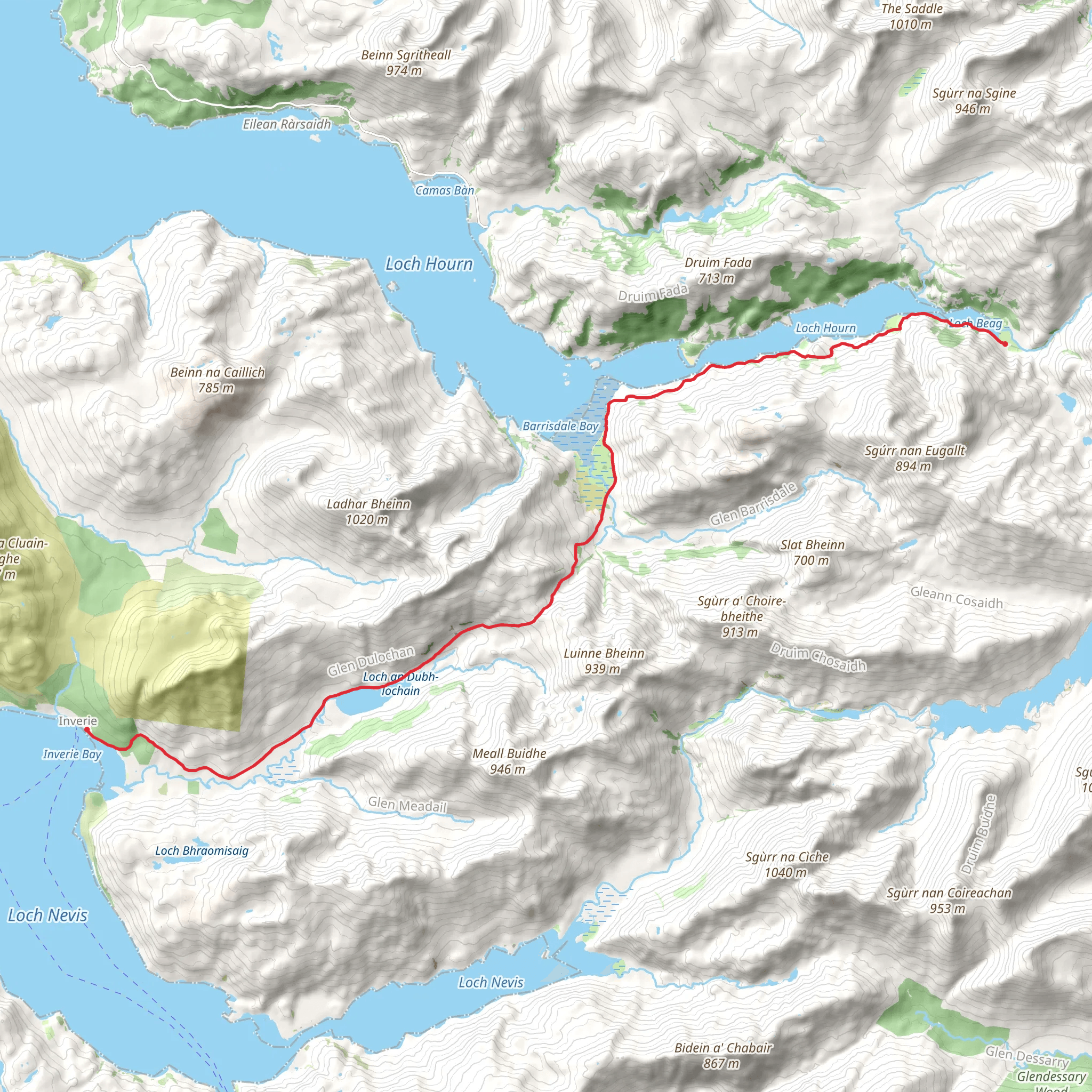 Kinlochhourn - Inverie mobile static map