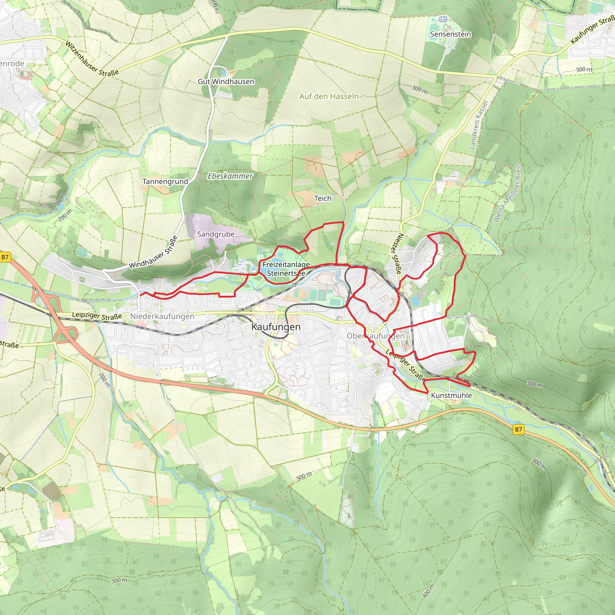 Steinertsee via Eco Pfad Oberkaufungen mobile static map