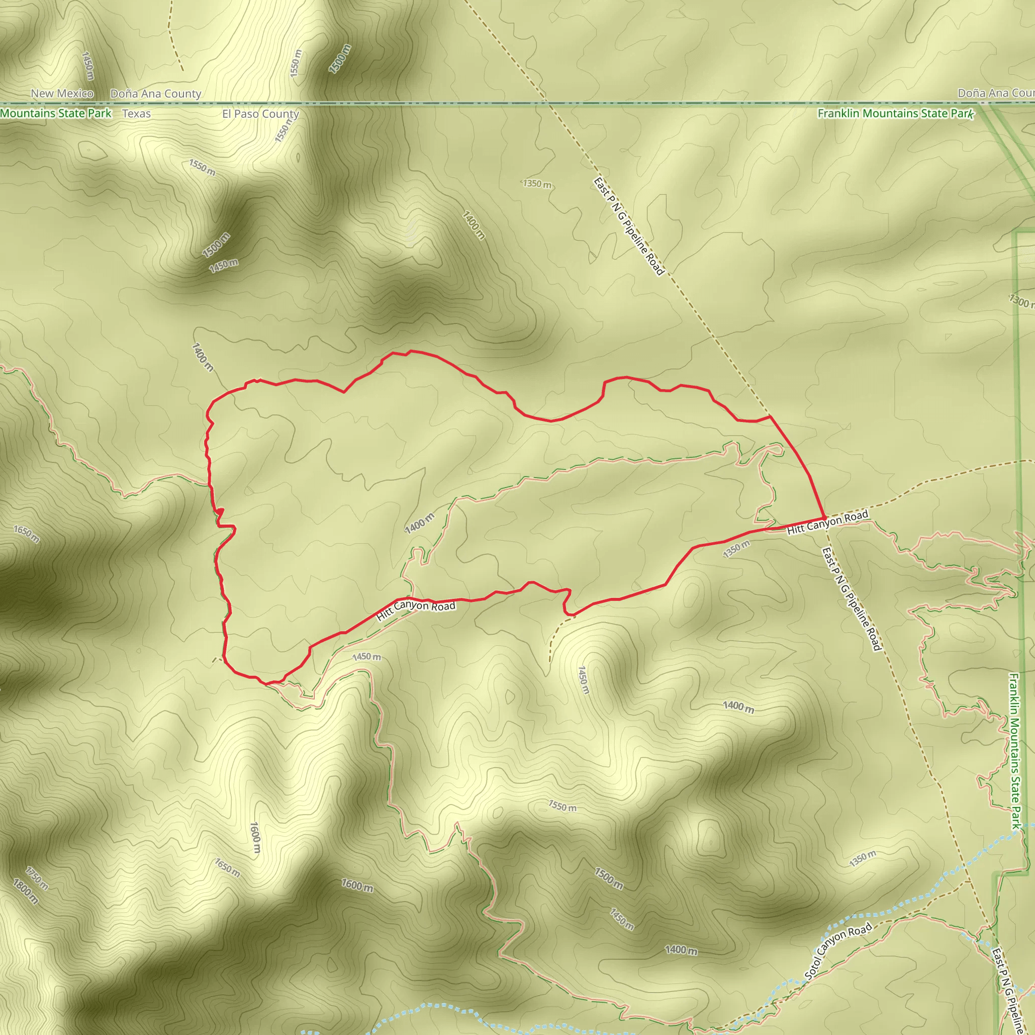 Hitt Canyon Loop mobile static map