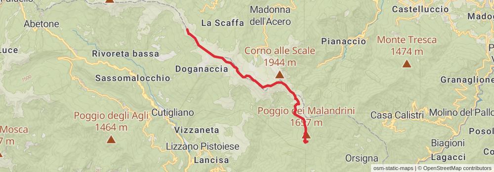 Sentiero Italia - Apennines Section stage 12 Map