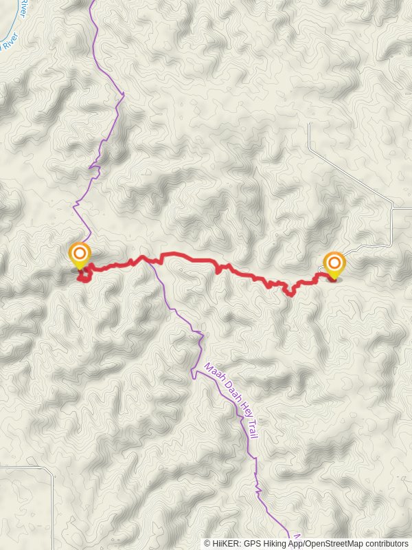 Maah Daah Hey Trail from Bennett Campground mobile static map