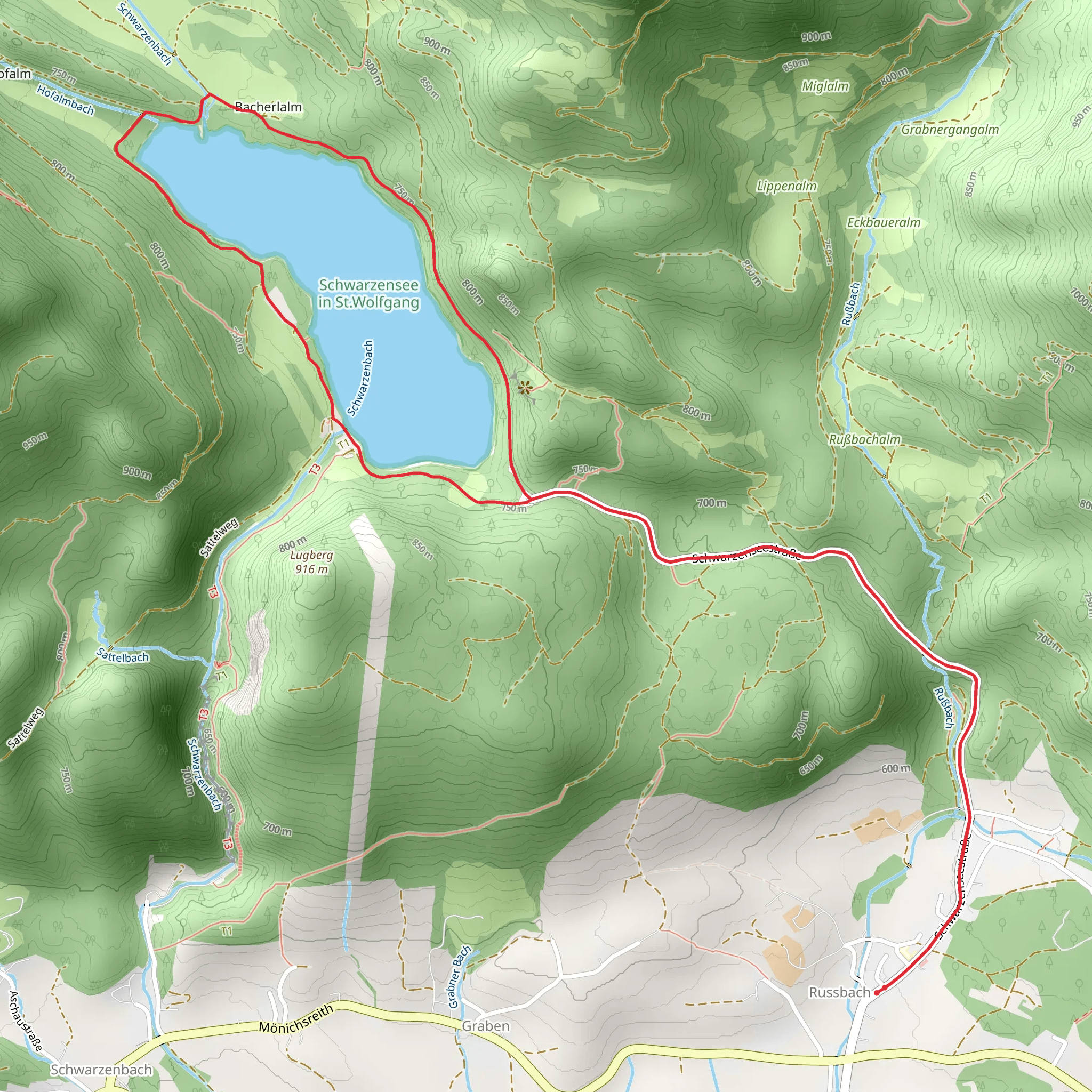 Schwarzensee Loop Walk mobile static map