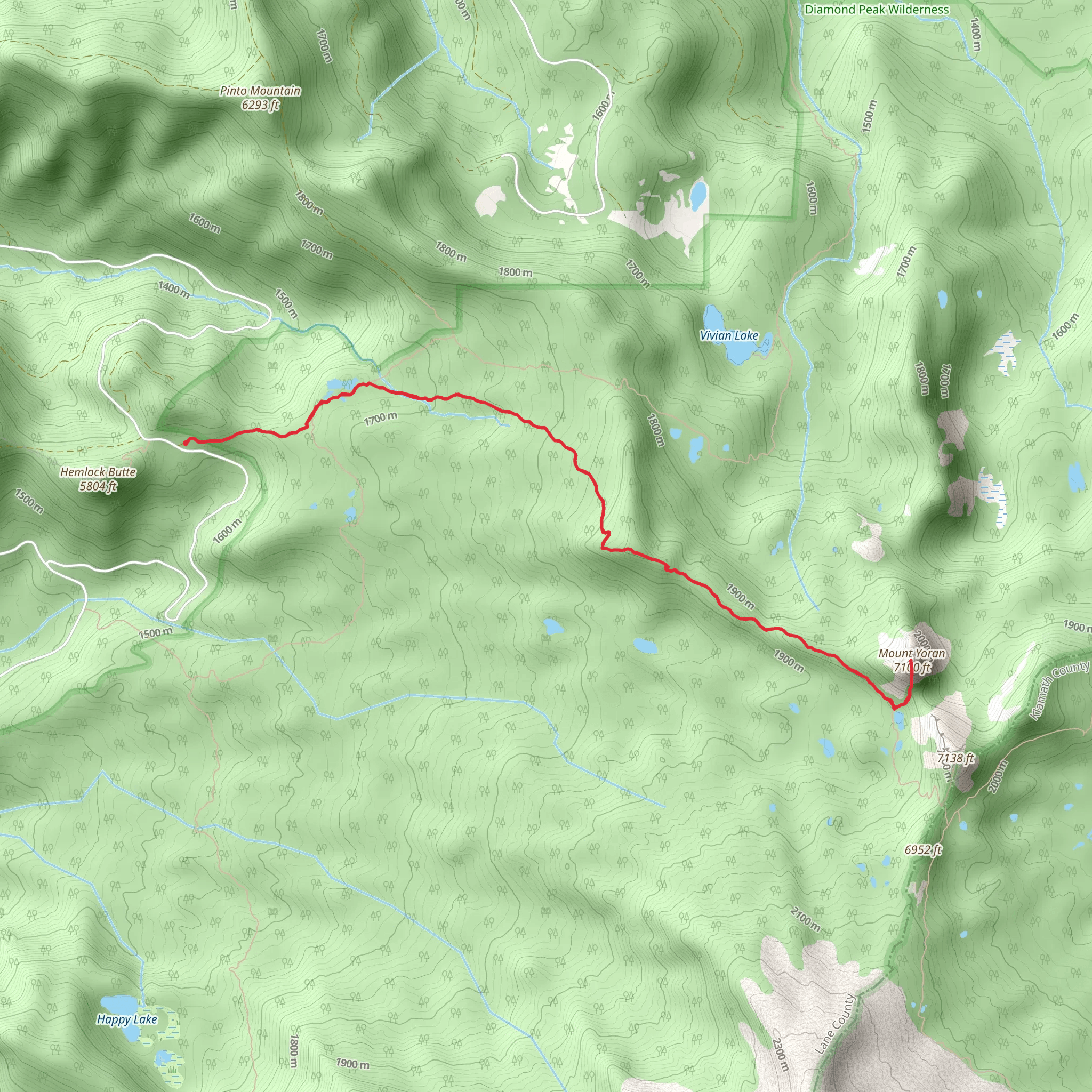Notch Lake and Mount Yoran Trail mobile static map