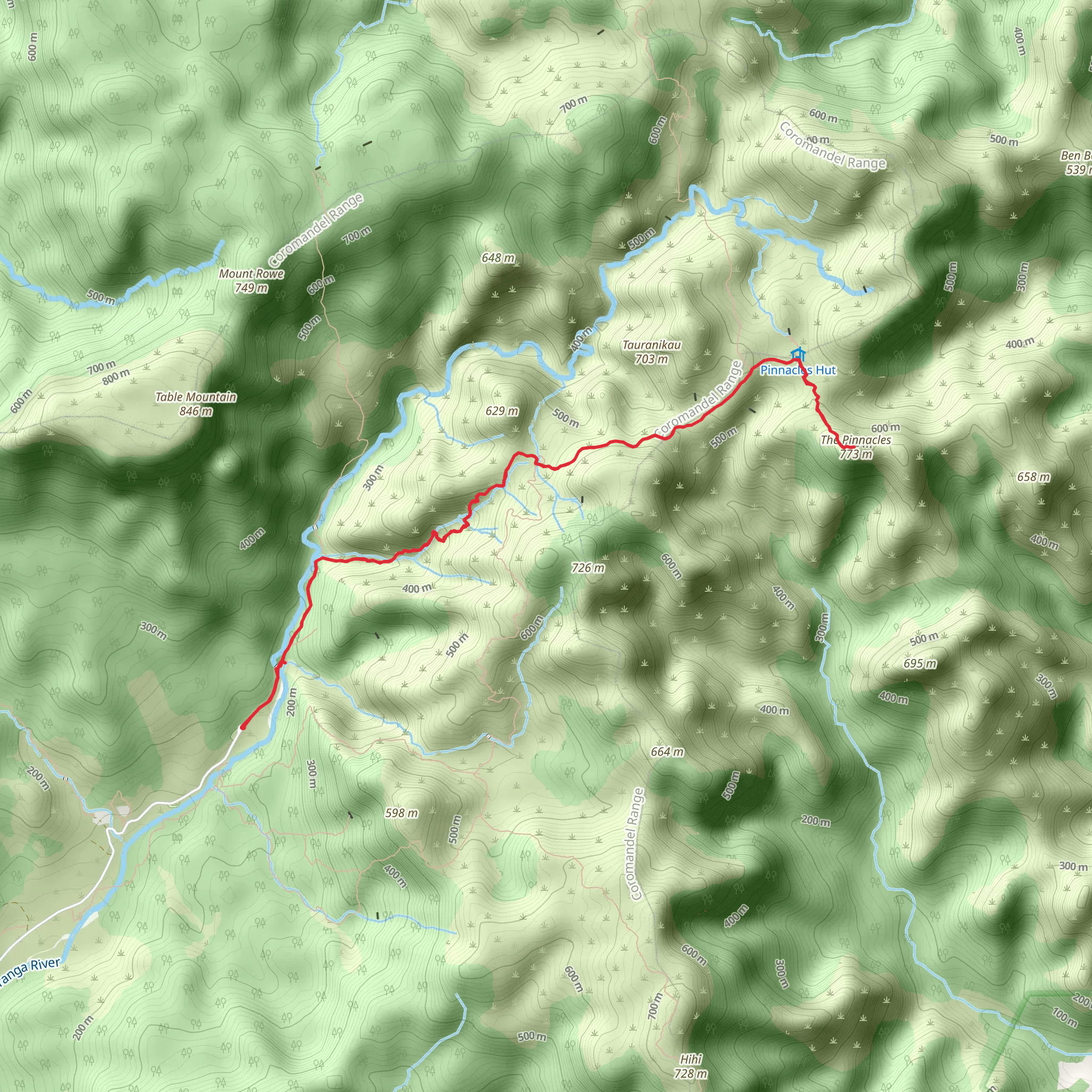 The Pinnacles Track mobile static map