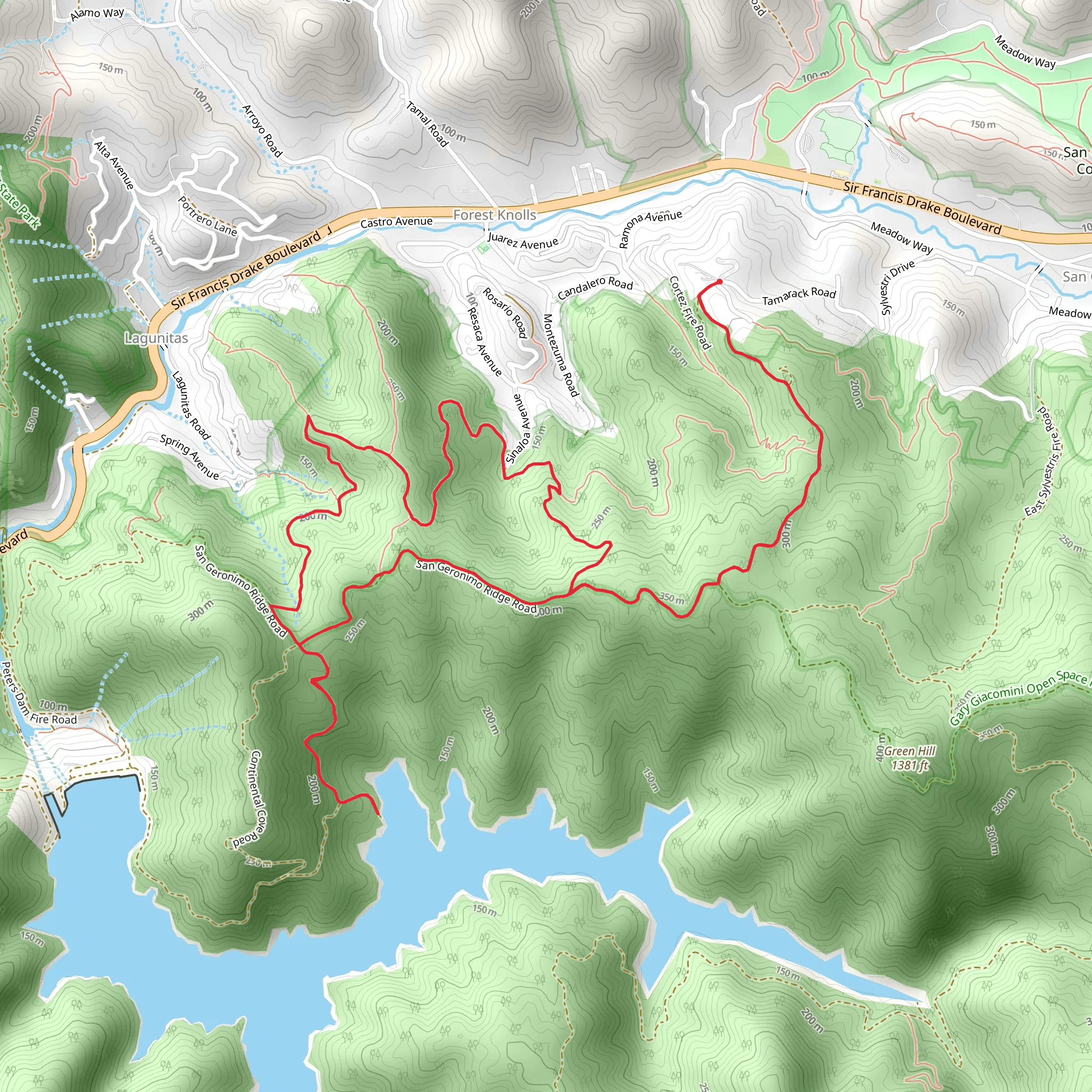 Caterpillar Trail and Bay Area Ridge Trail Loop mobile static map