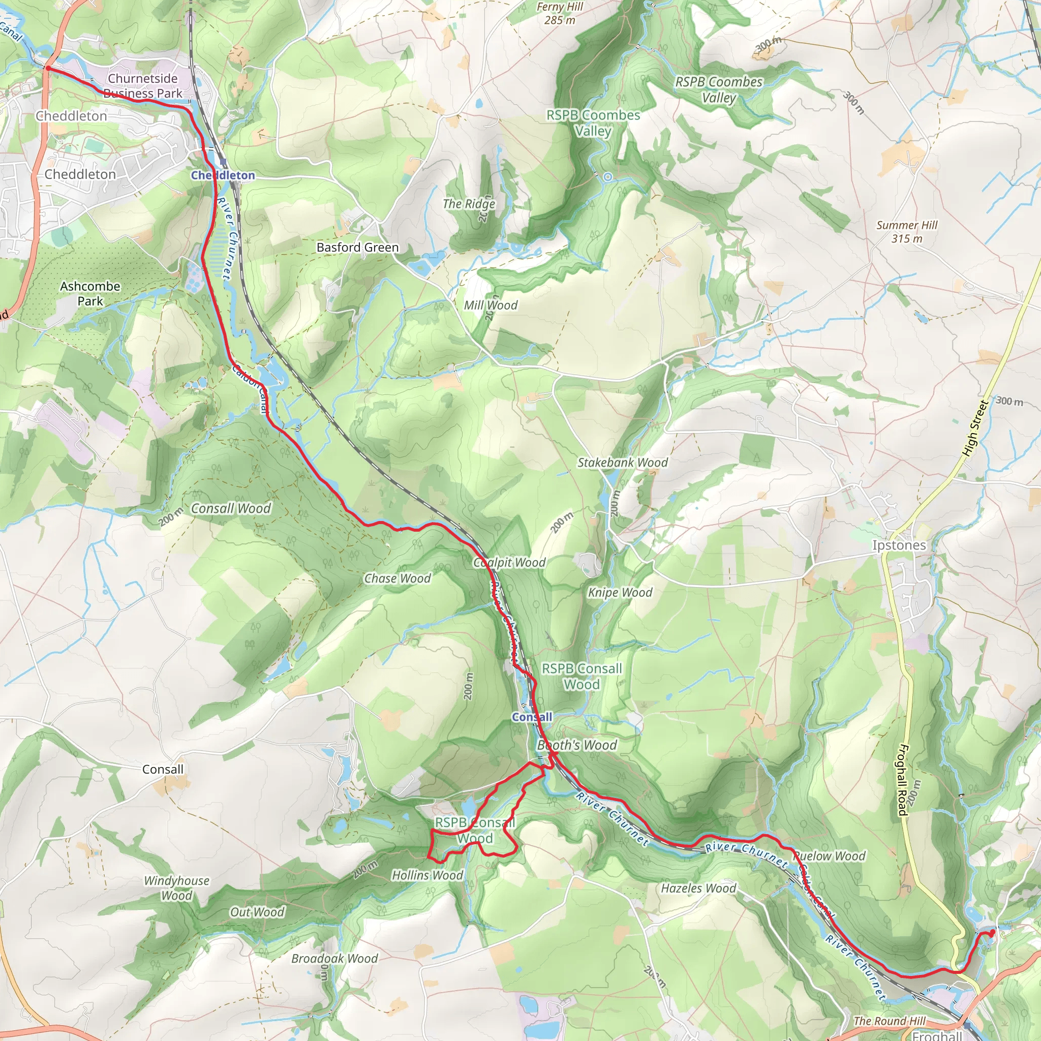Churnet Valley Walk mobile static map