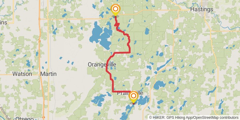 North Country Trail - Michigan Southeast stage 38 Map