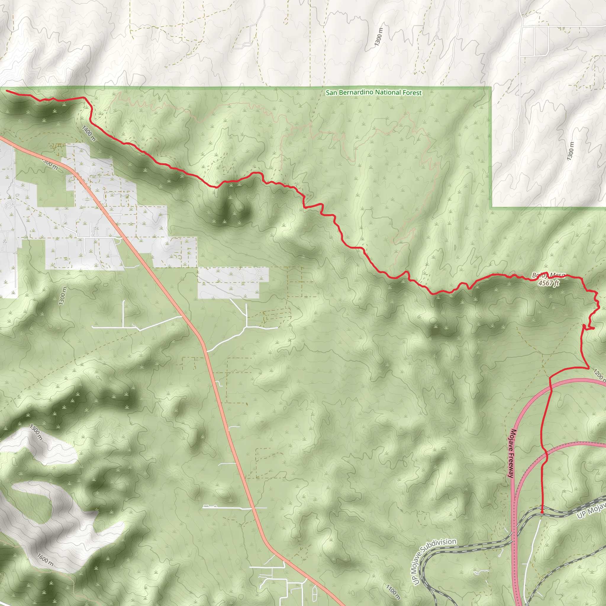 Baldy Mesa Ridge Trail mobile static map