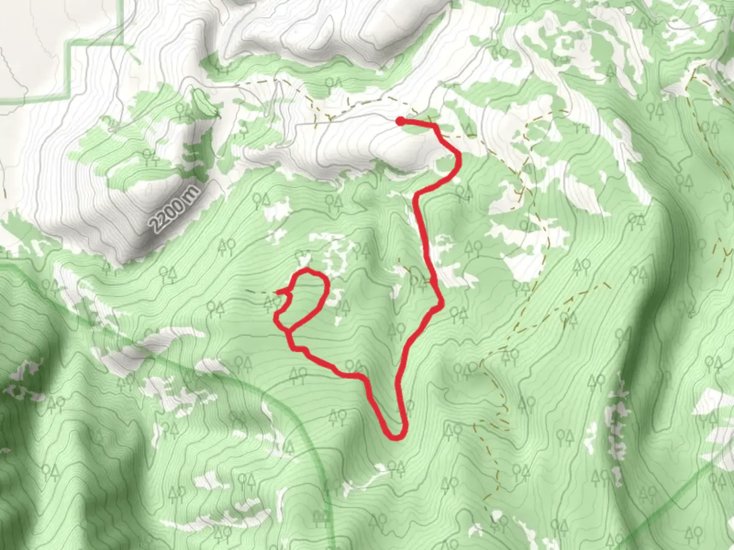 An image depicting the trail North Twin Creek Out and Back and its surrounding area.