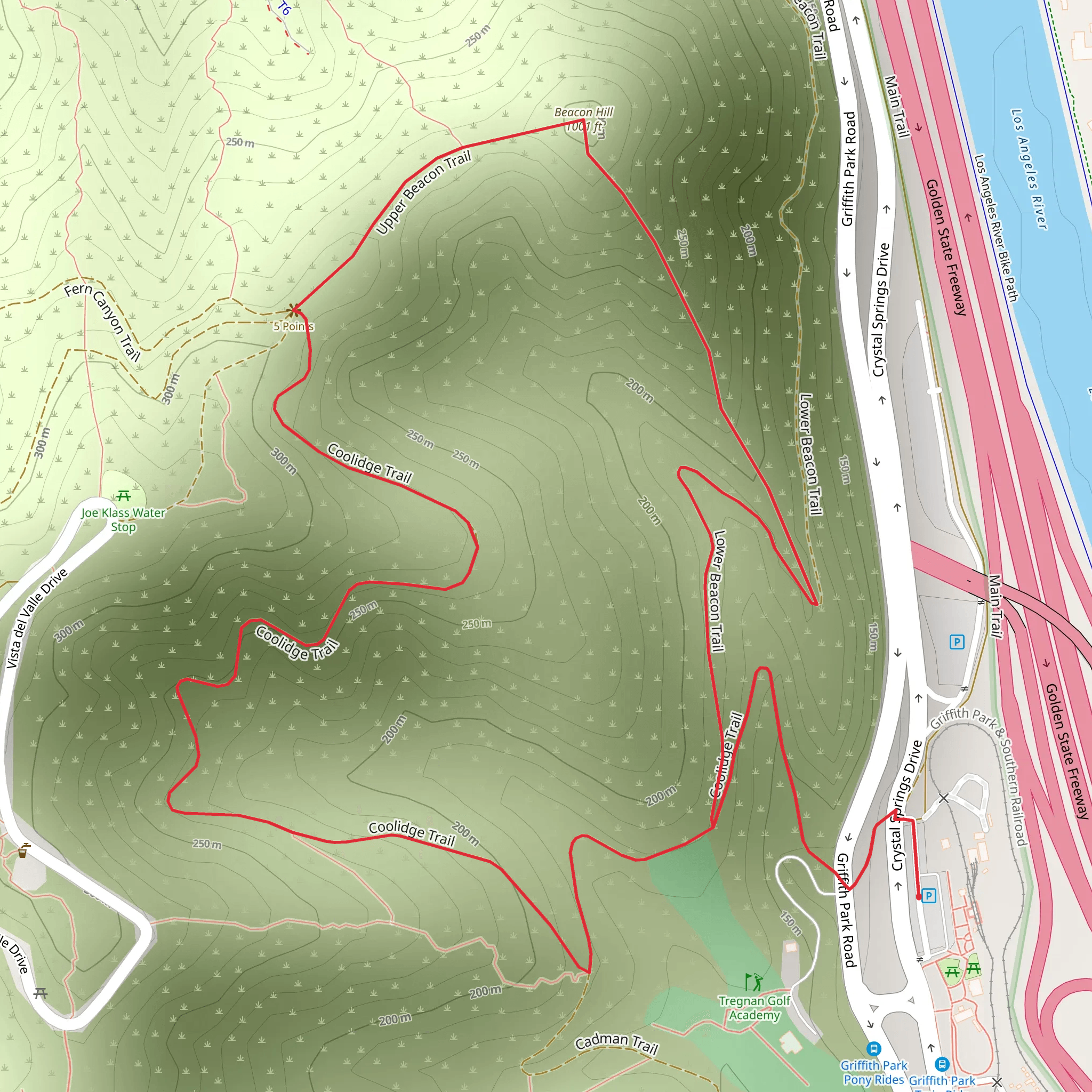 Beacon Hill - Lower Beacon - Coolidge Loop Trail mobile static map