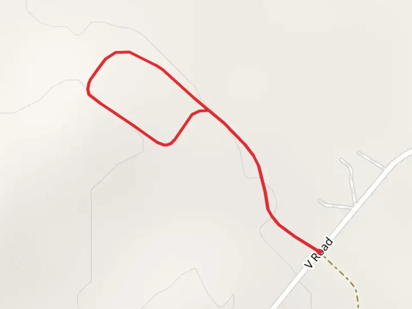 An image depicting the trail V Road Loop and its surrounding area.