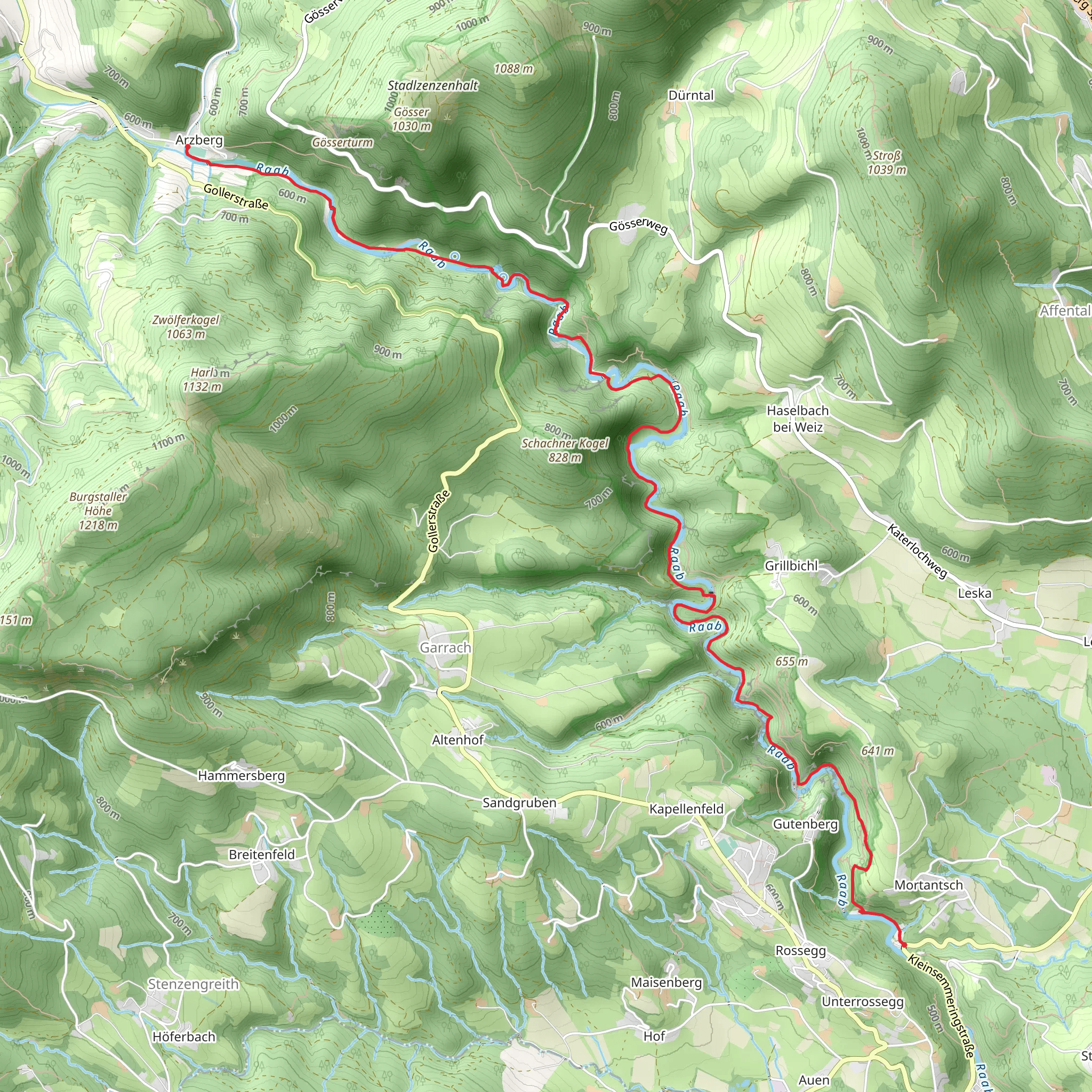 Great Raabklamm Gorge Trail mobile static map