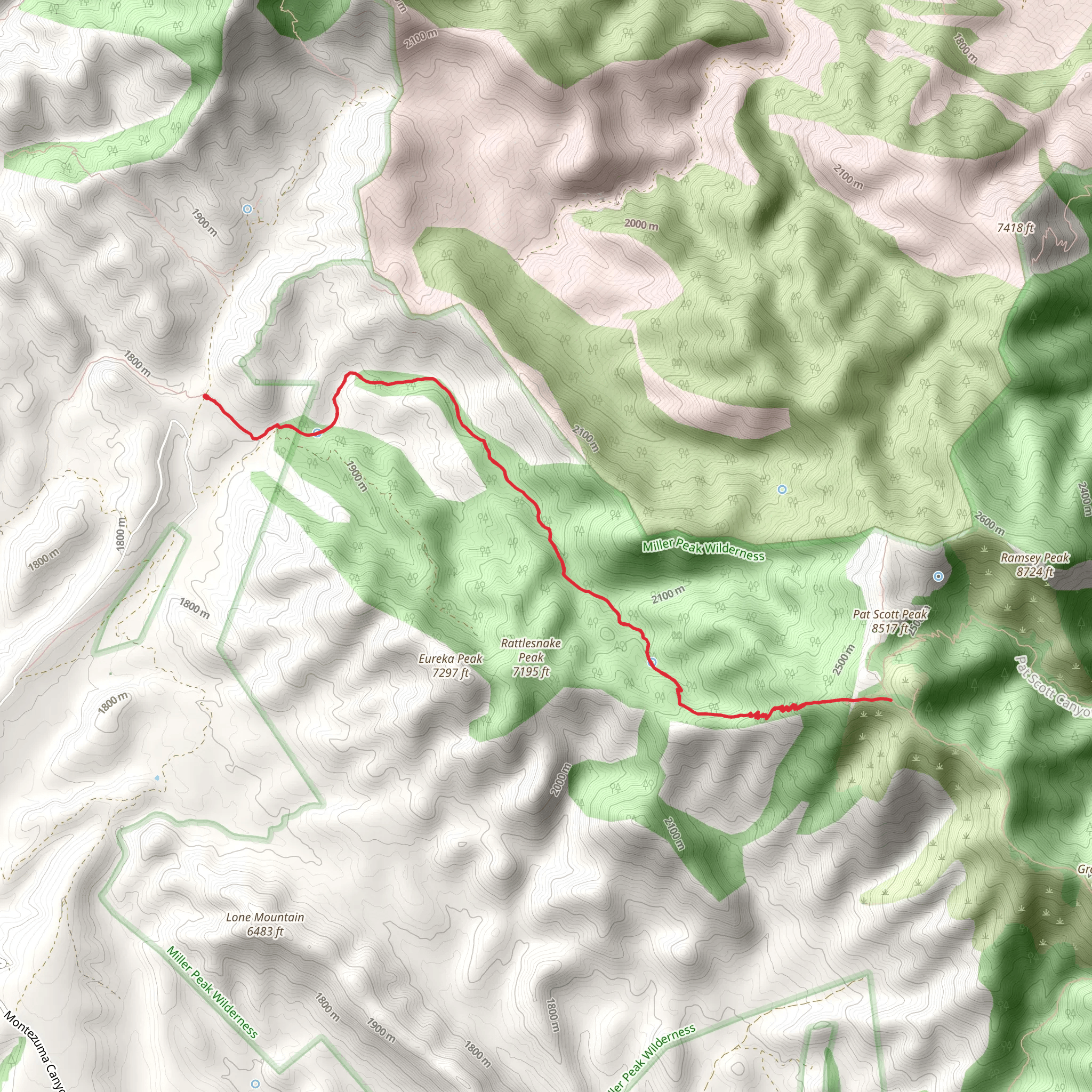 Sunnyside Canyon Trail mobile static map