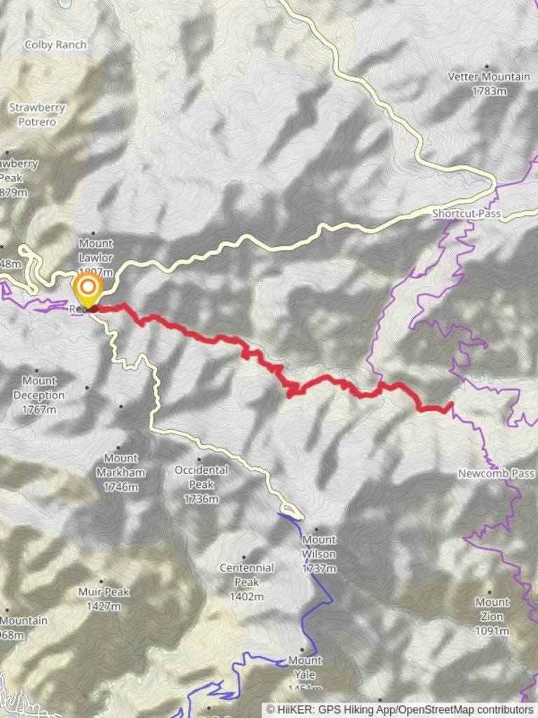 An image depicting the trail Devore Camp - Gabrielino Trail and its surrounding area.