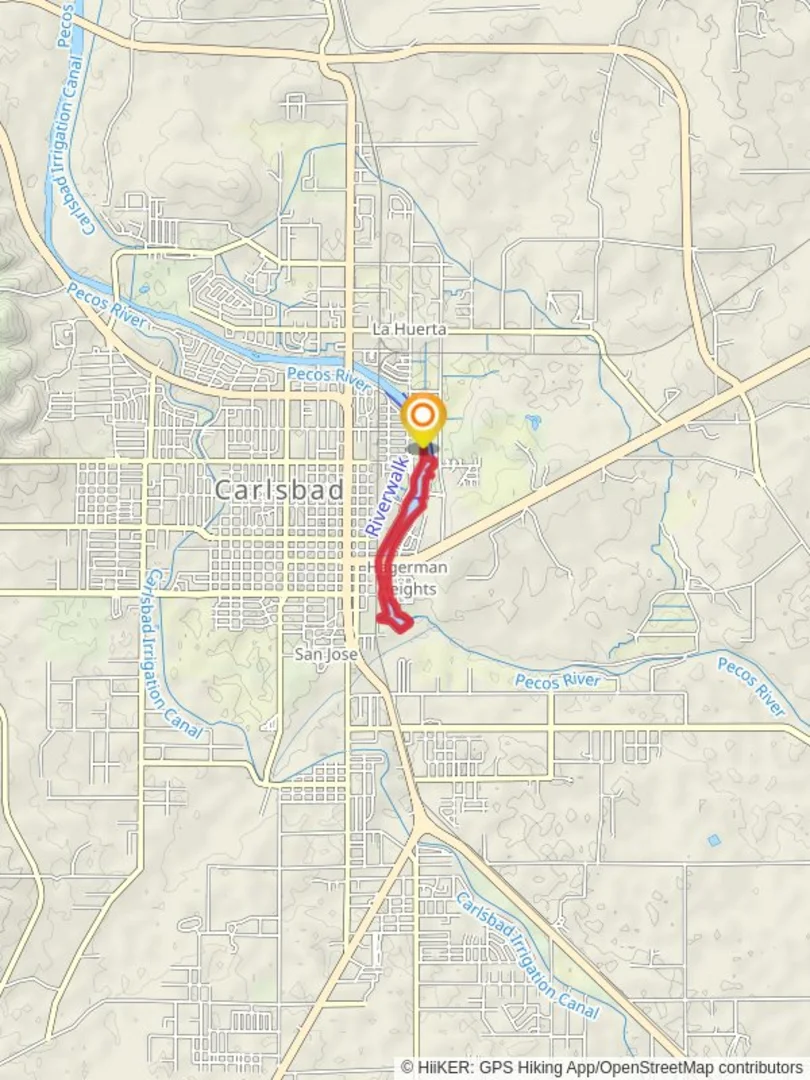 An image depicting the trail Pecos River Loop and its surrounding area.