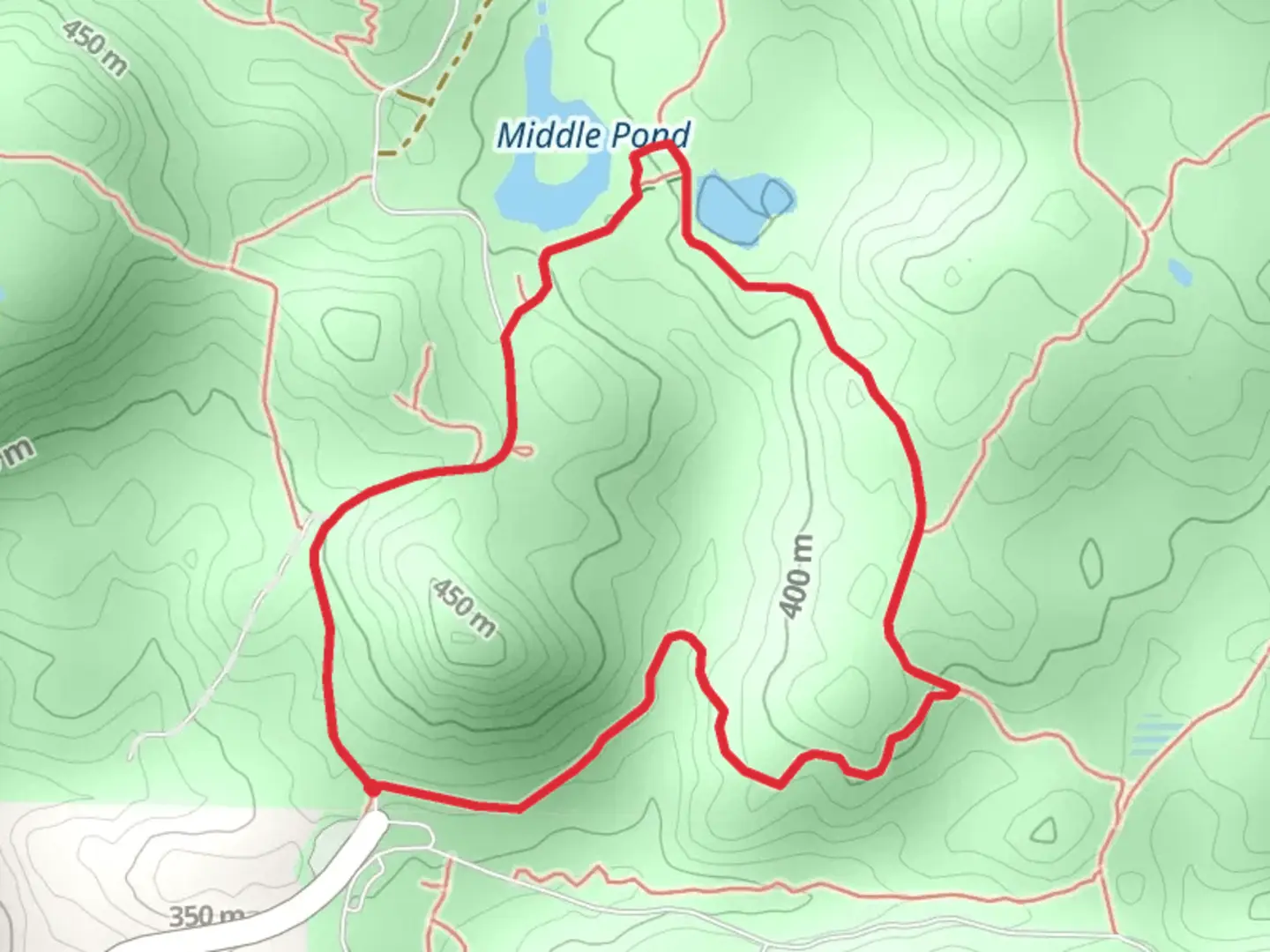 An image depicting the trail East Ridge Trail and Creek Crossing Loop Trail and its surrounding area.