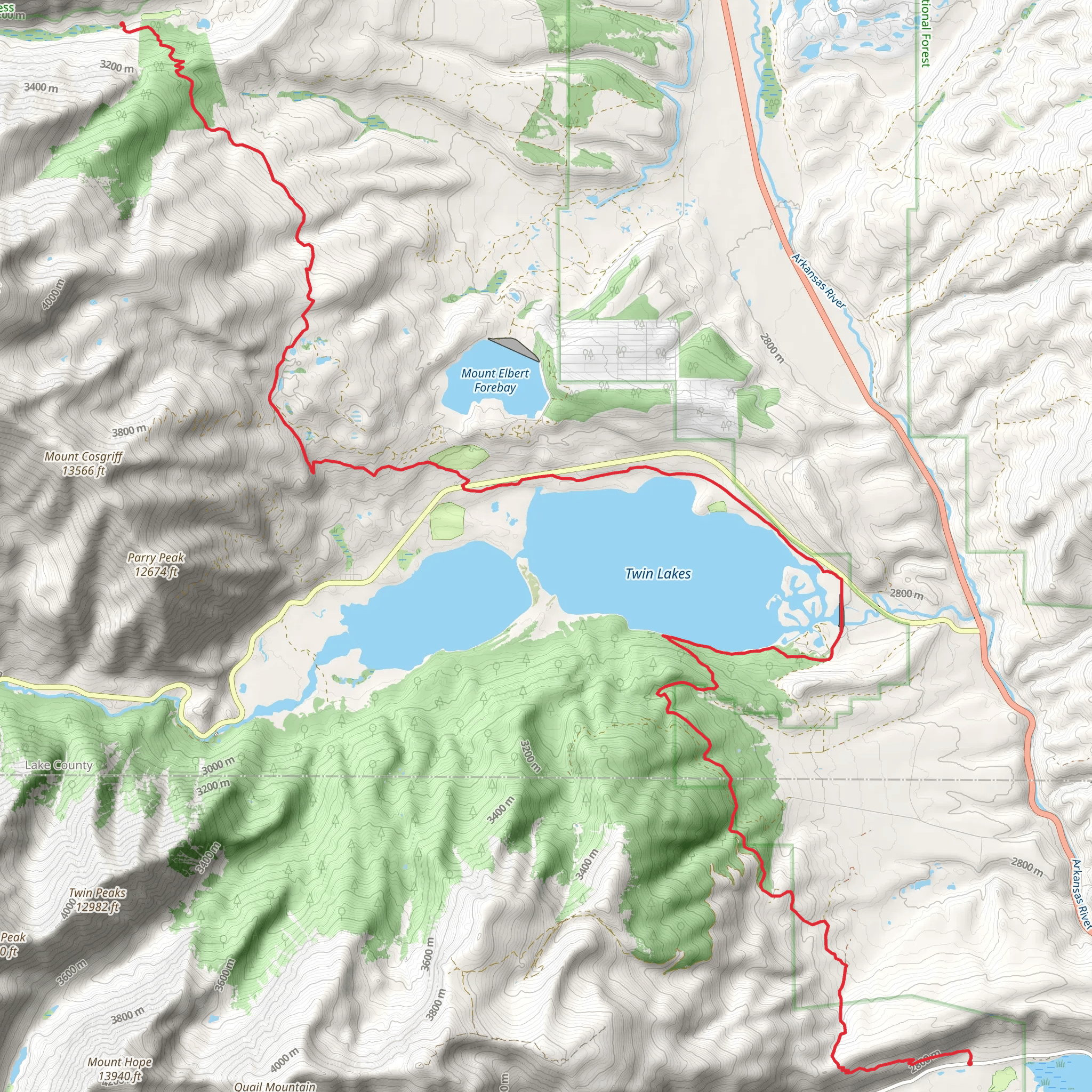 Colorado Trail from Emerald Lake mobile static map