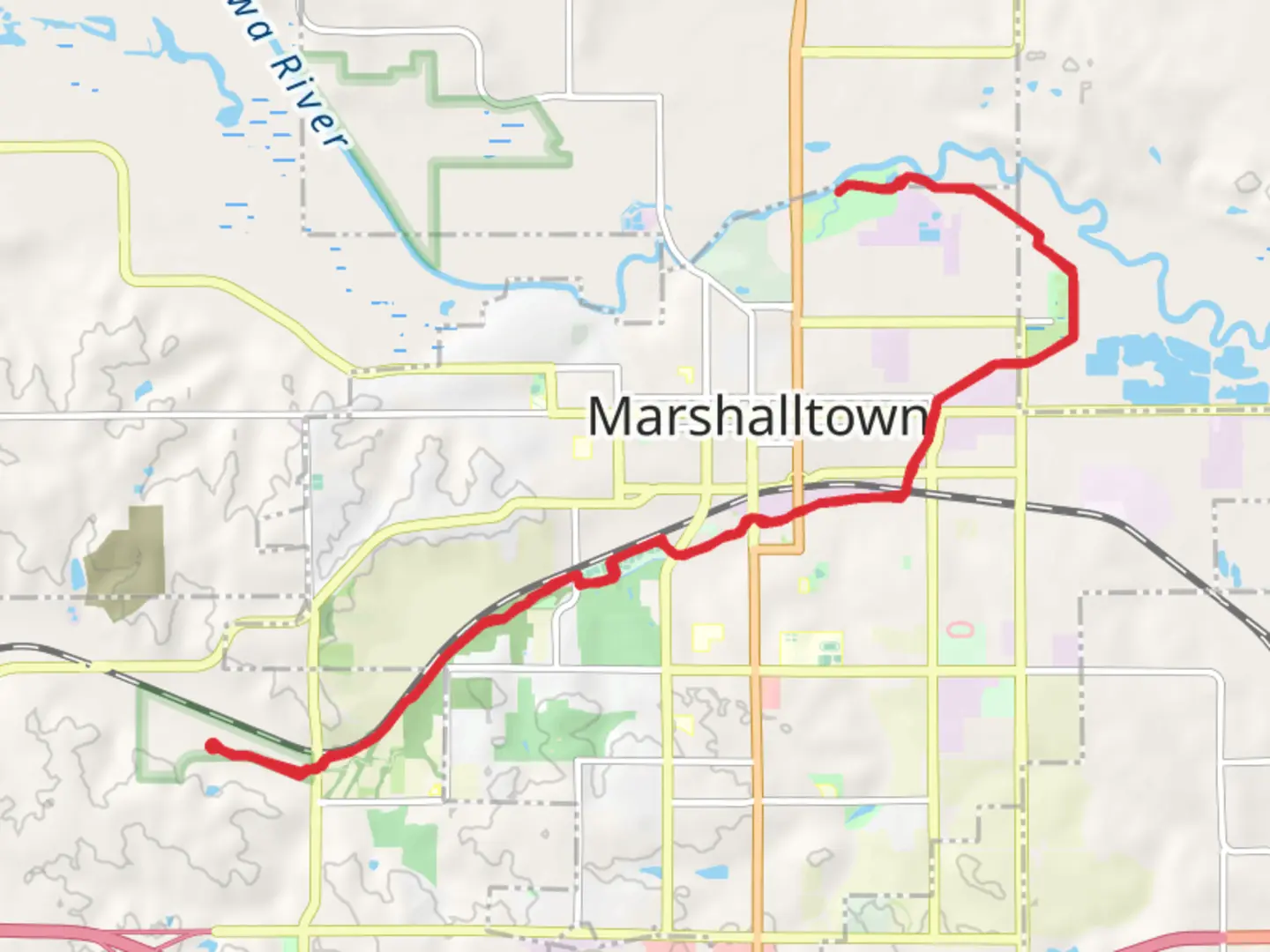 An image depicting the trail Linn Creek Recreational Trail and its surrounding area.