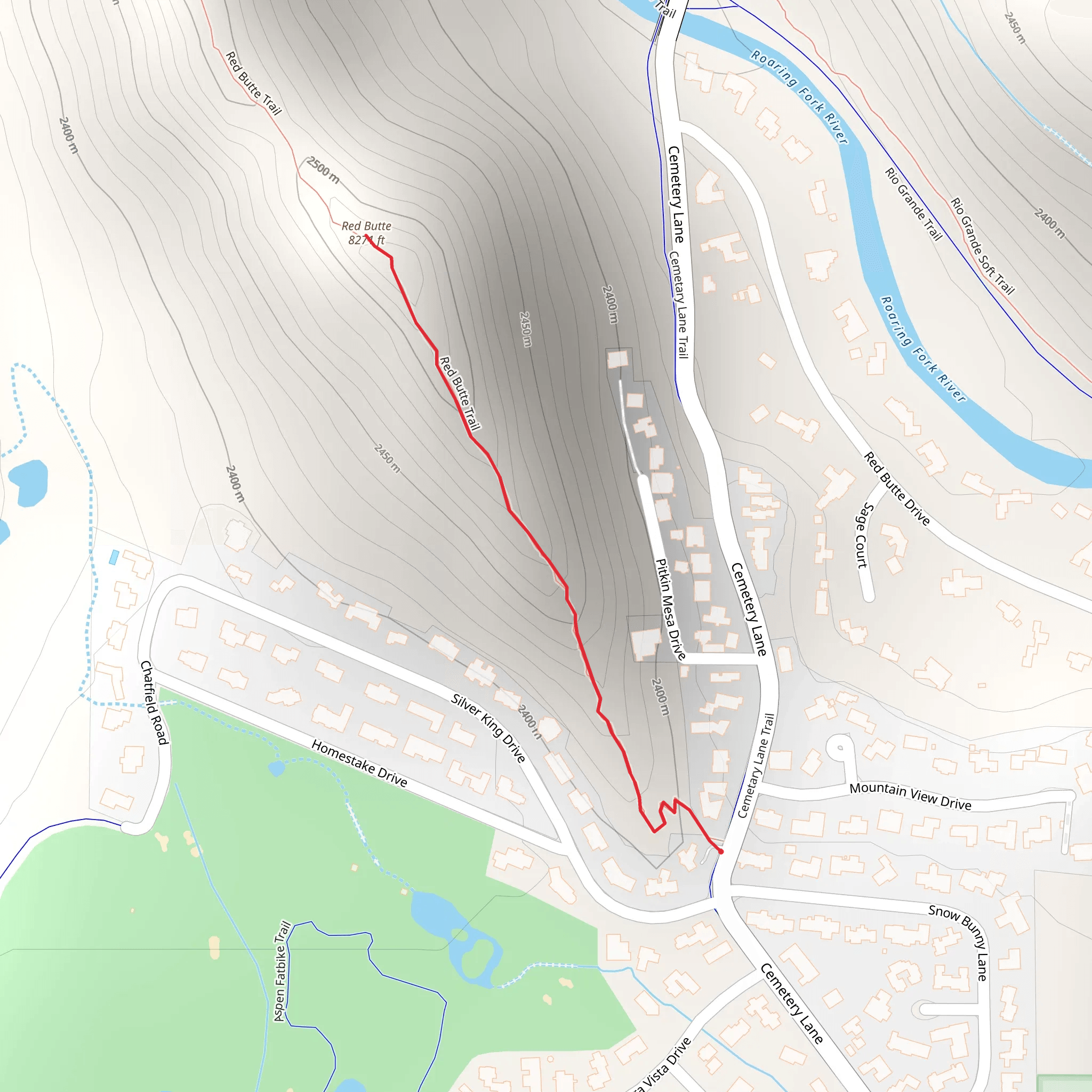 Red Butte Trail Out and Back mobile static map