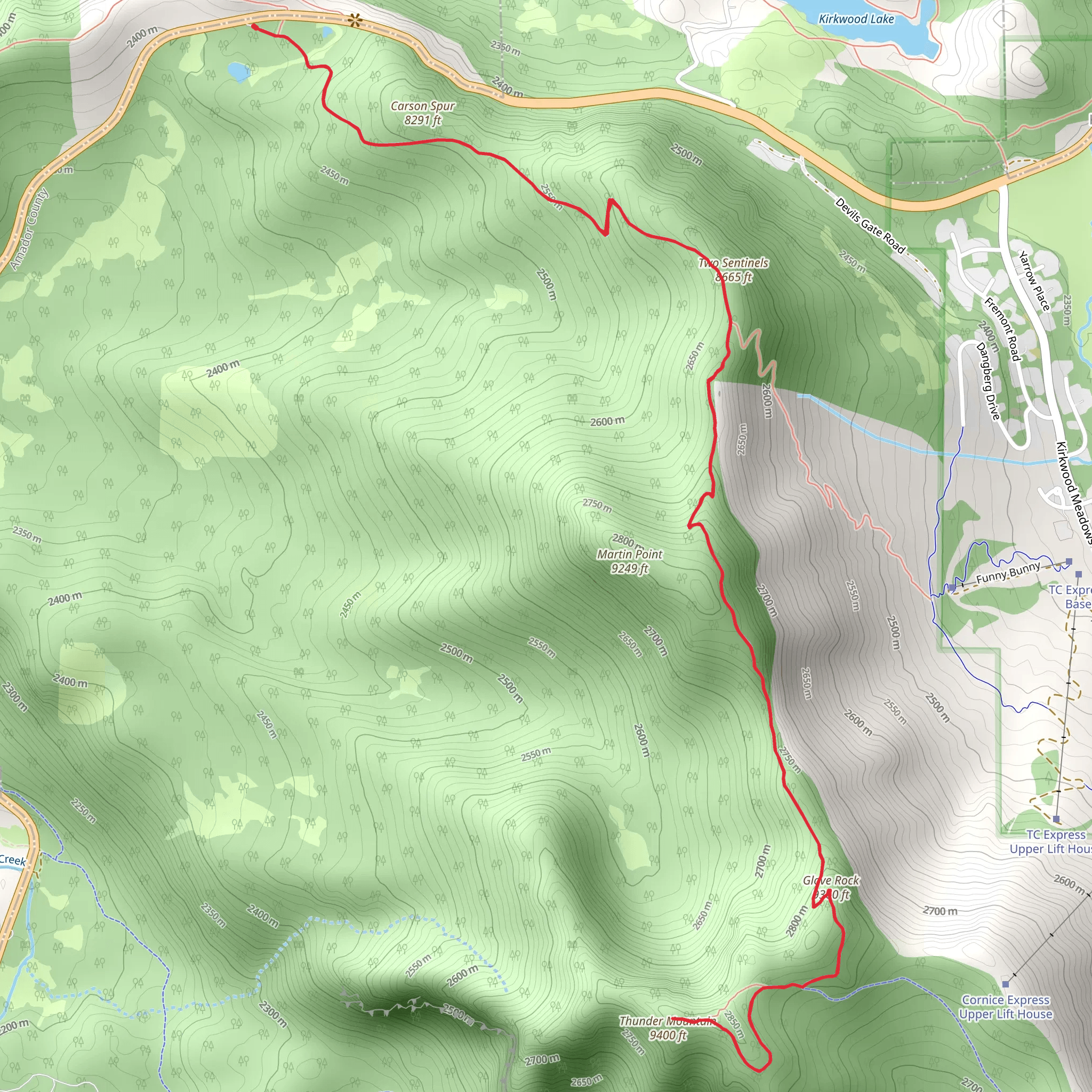 Thunder Mountain Trail mobile static map