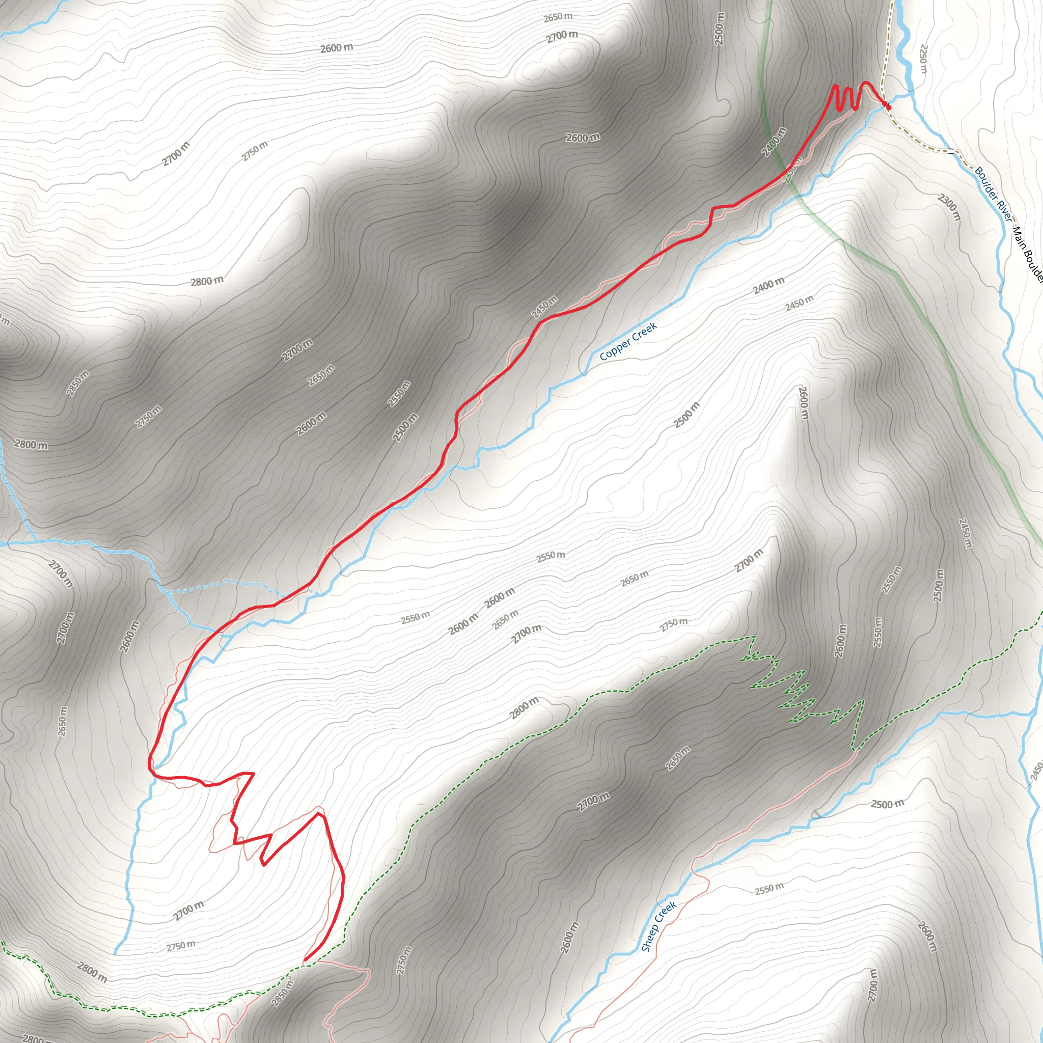 Copper Creek Trail mobile static map