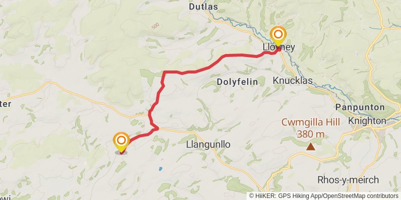 Libanus to Lloyney Walk stage 6 Map