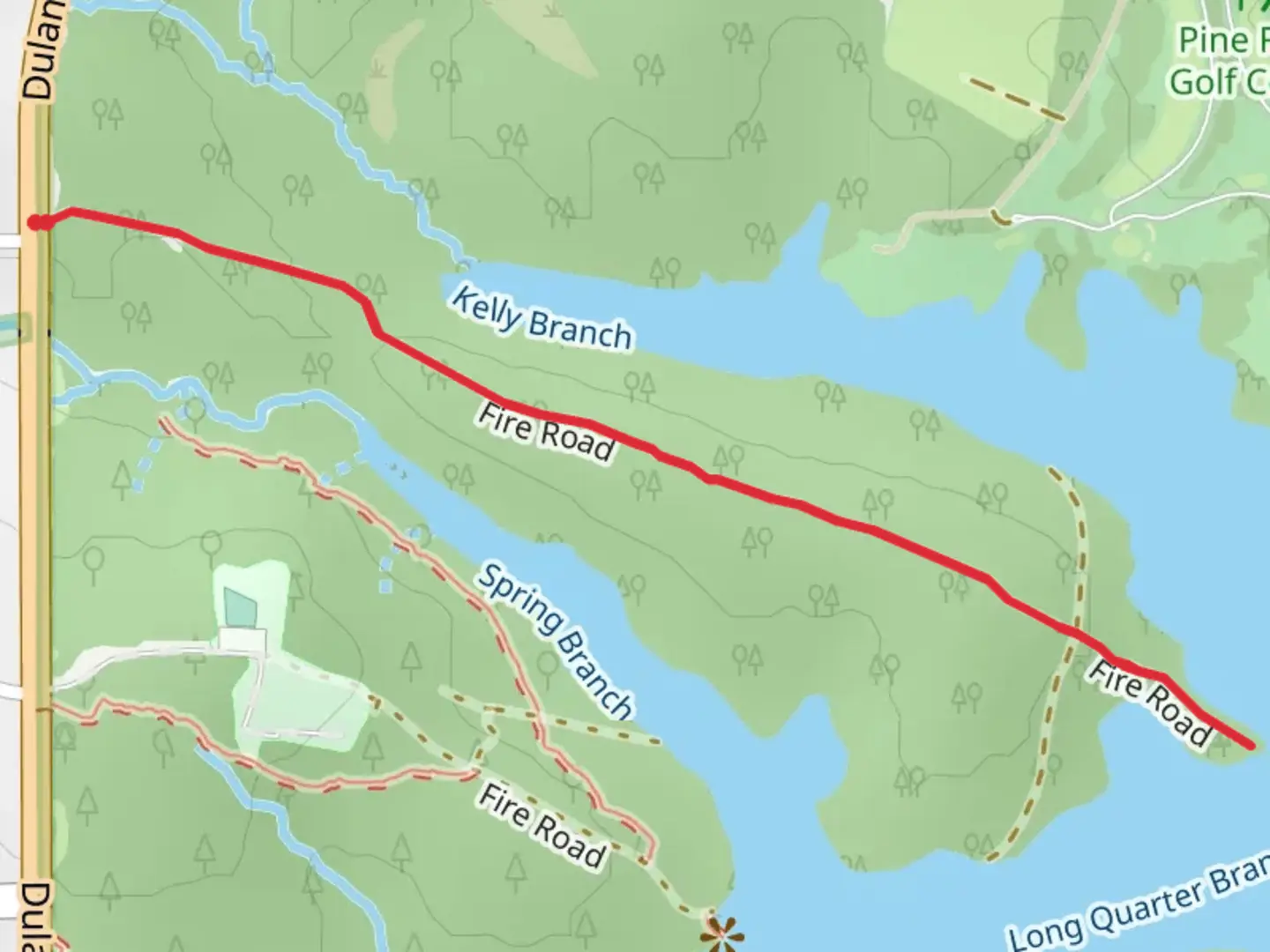 An image depicting the trail Fire Road and its surrounding area.