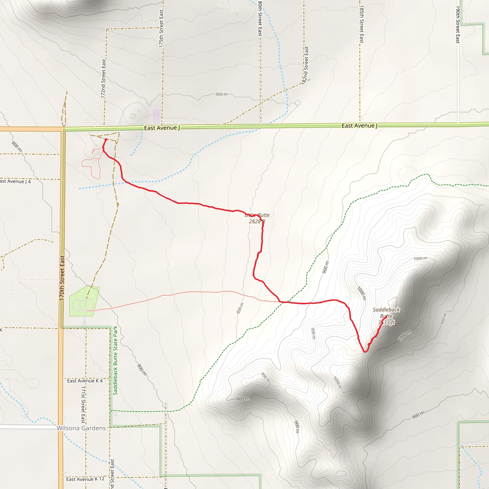 Saddleback Butte via Little Butte Trail mobile static map