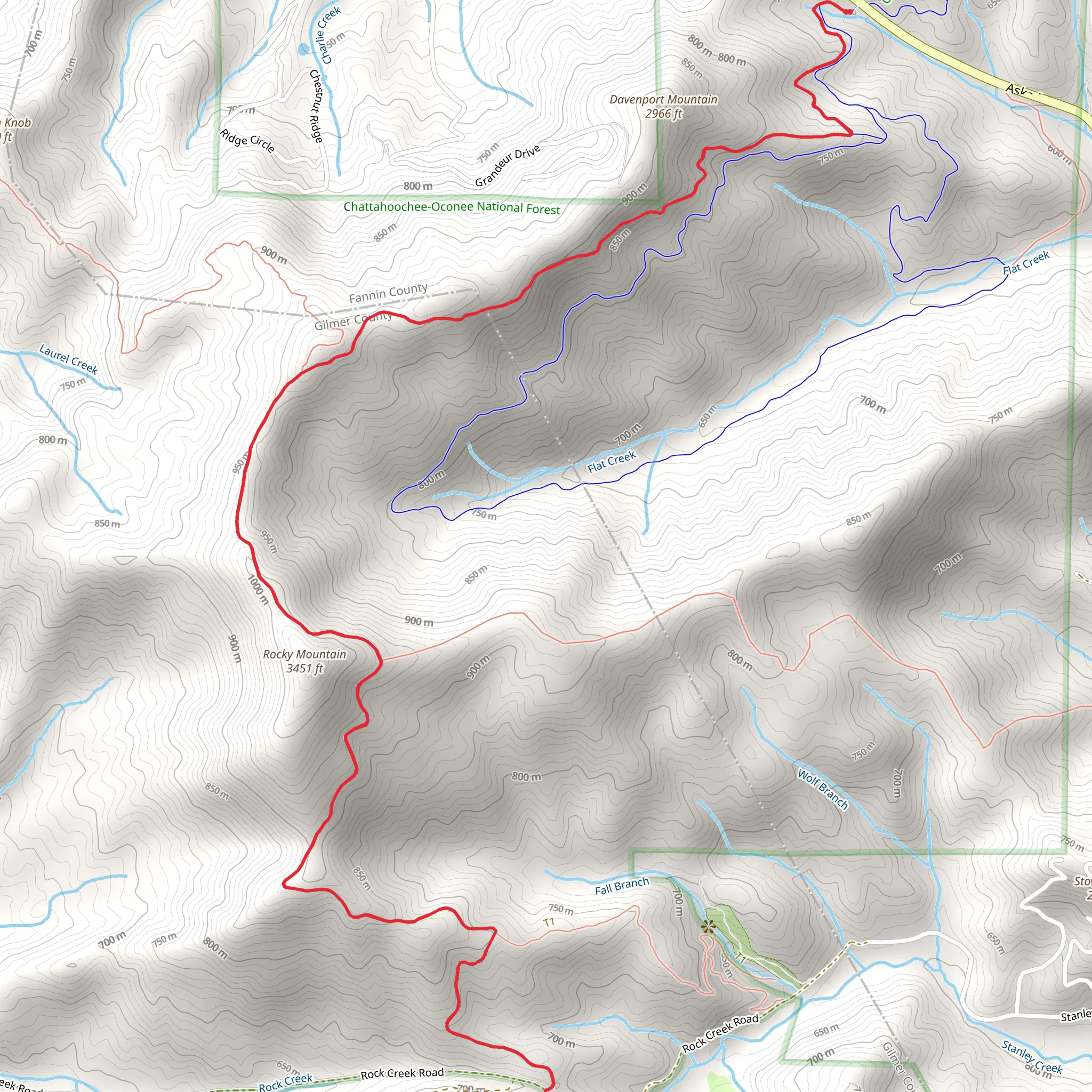 Stanley Gap and Benton MacKaye Trail mobile static map