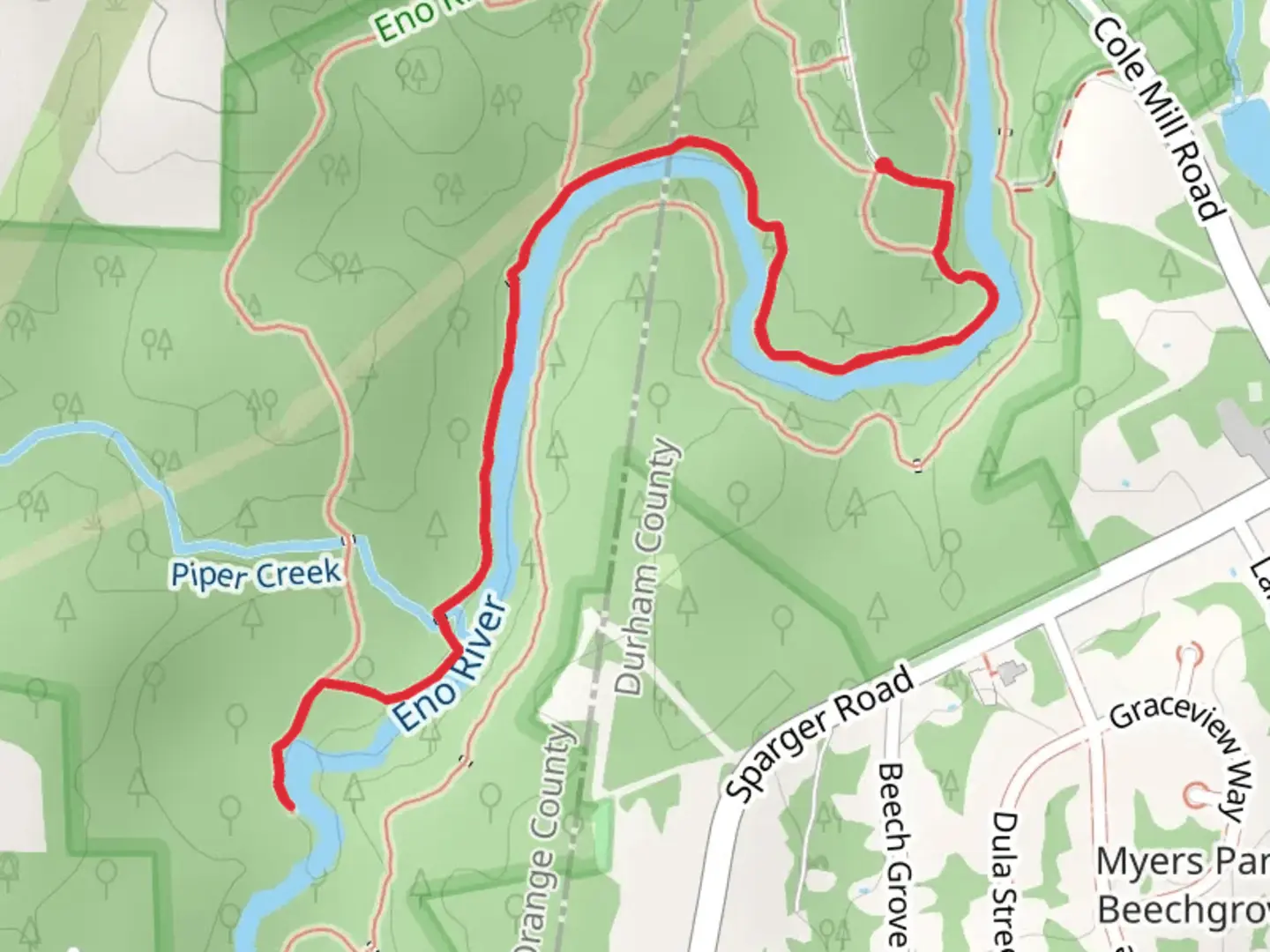 An image depicting the trail Bobbitt Hole and Cole Mill Trail and its surrounding area.